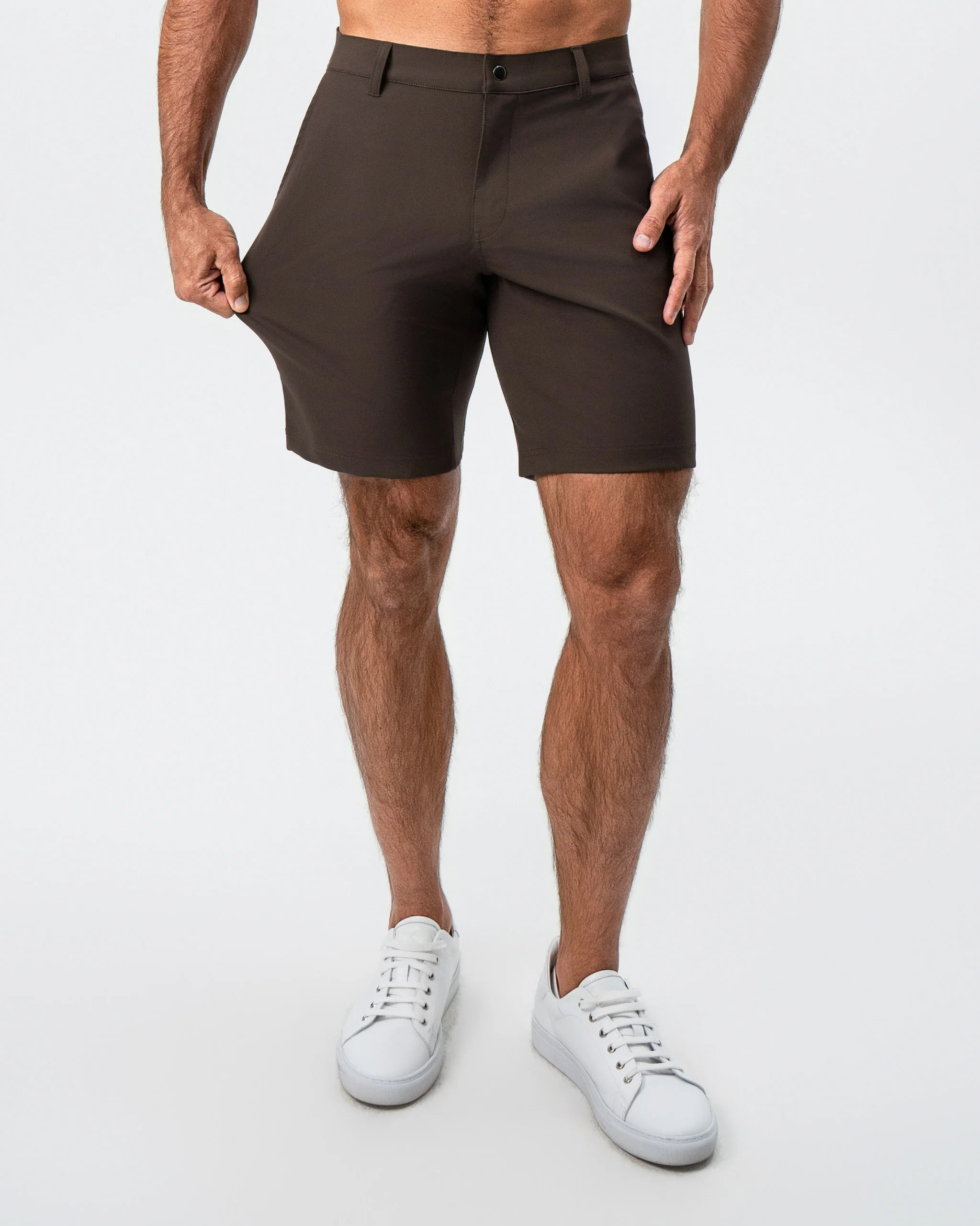 Athletic Fit Shorts - Brown - Image 2