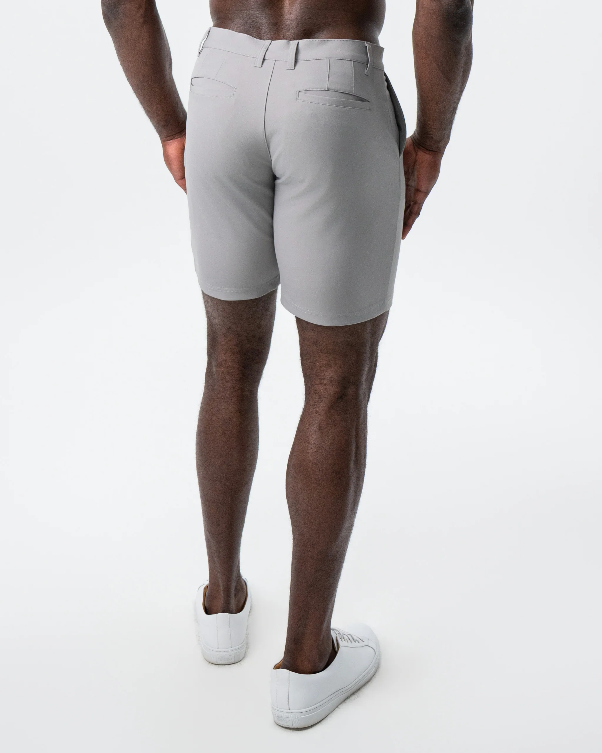 Athletic Fit Shorts - Light Grey - Image 3