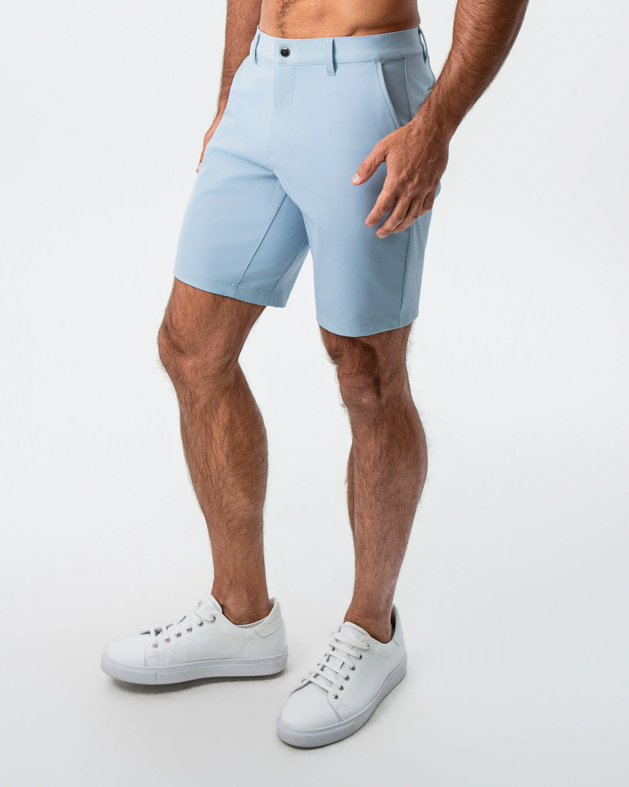Athletic Fit Shorts - Light Blue - Image 4