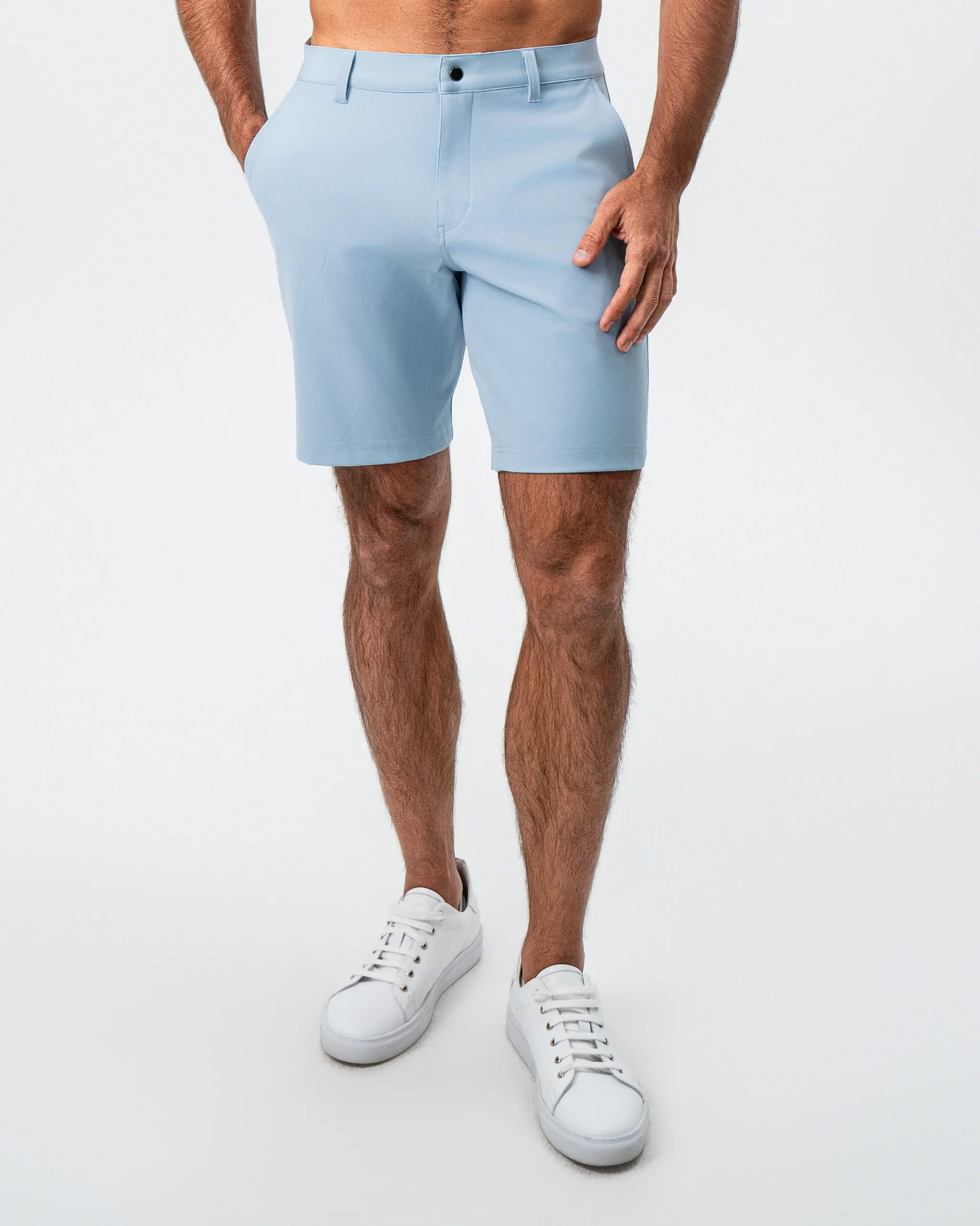 Athletic Fit Shorts - Light Blue - Image 5