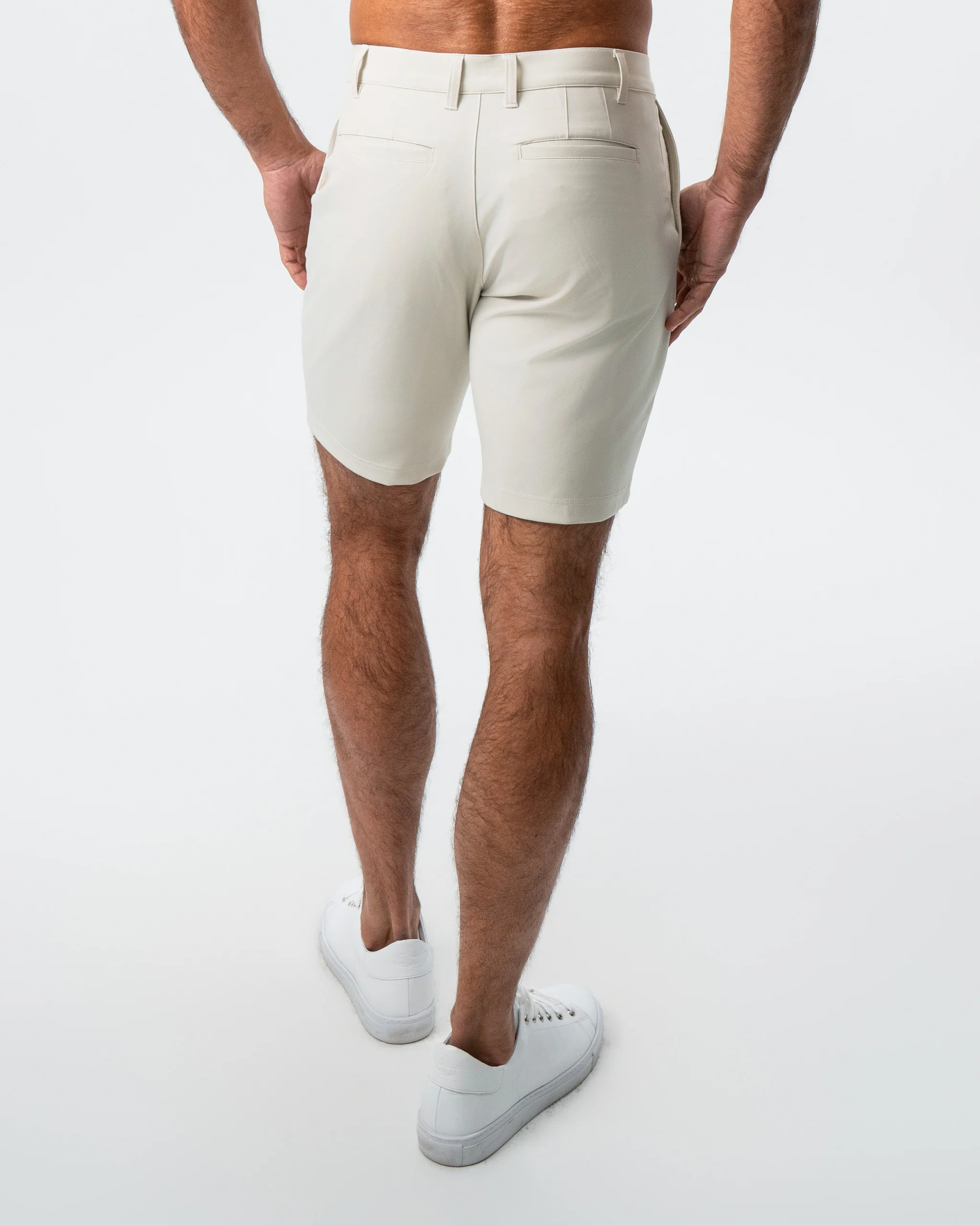 Athletic Fit Shorts - Light Khaki - Image 3