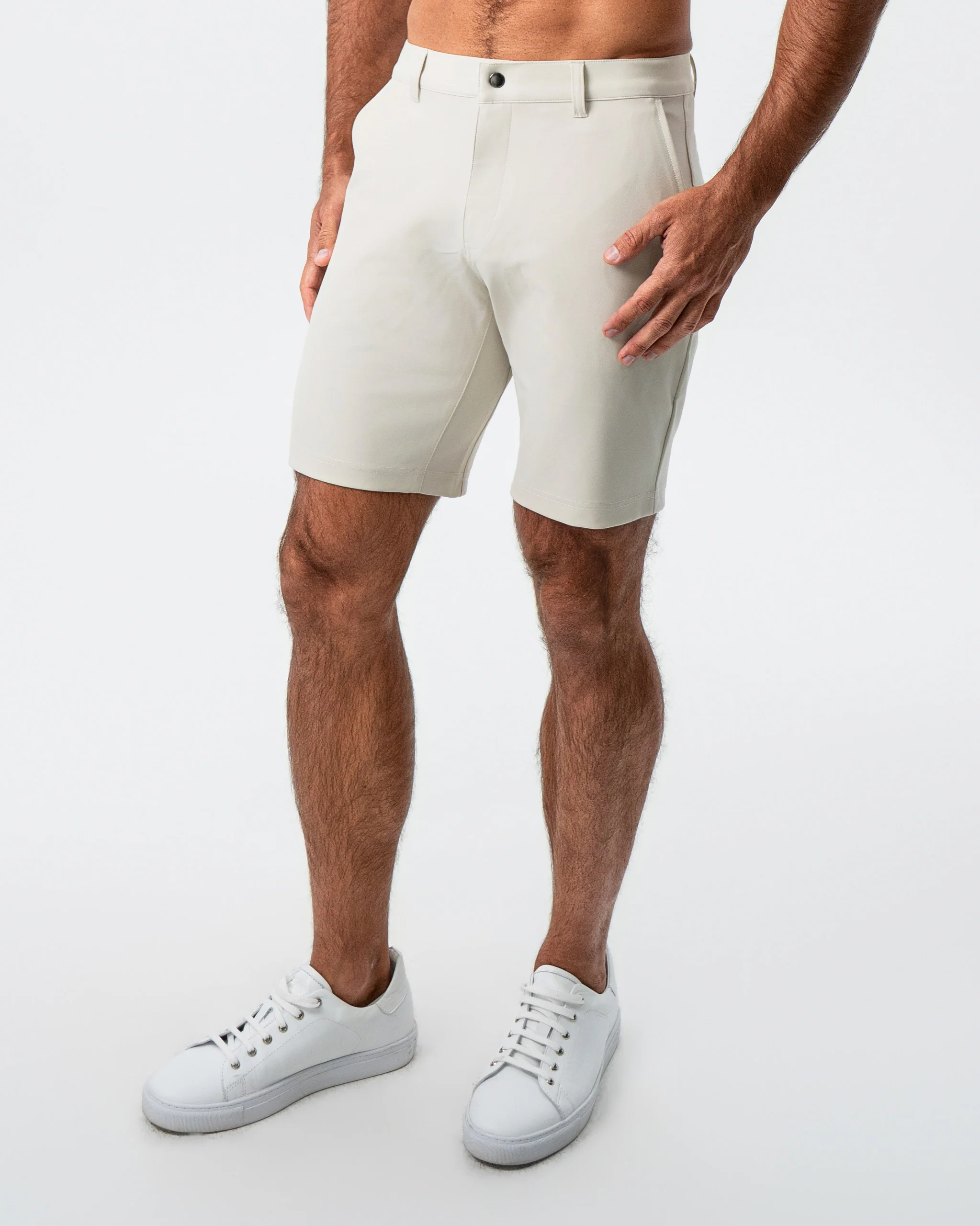 Athletic Fit Shorts - Light Khaki - Image 4