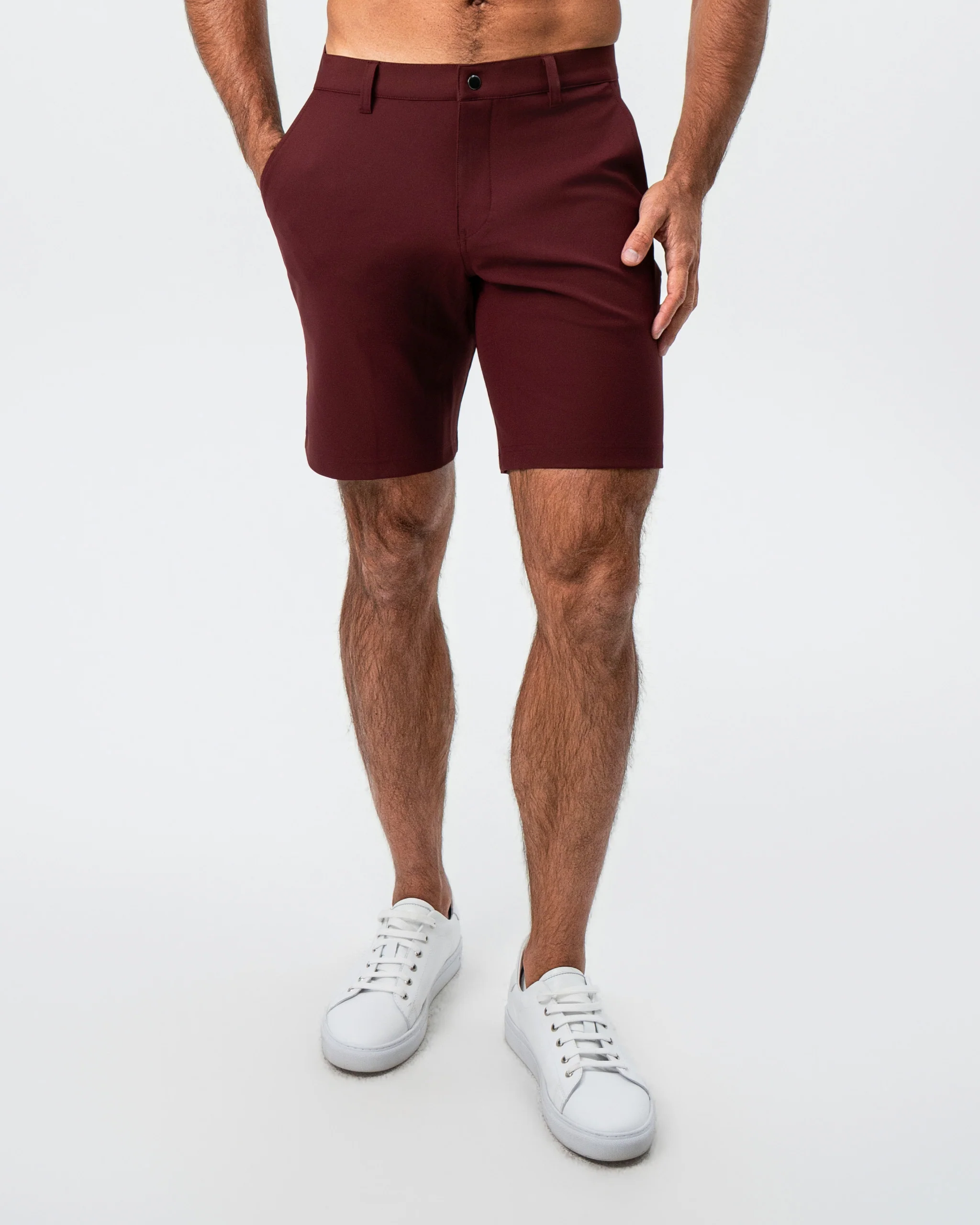 Athletic Fit Shorts - Maroon - Image 3