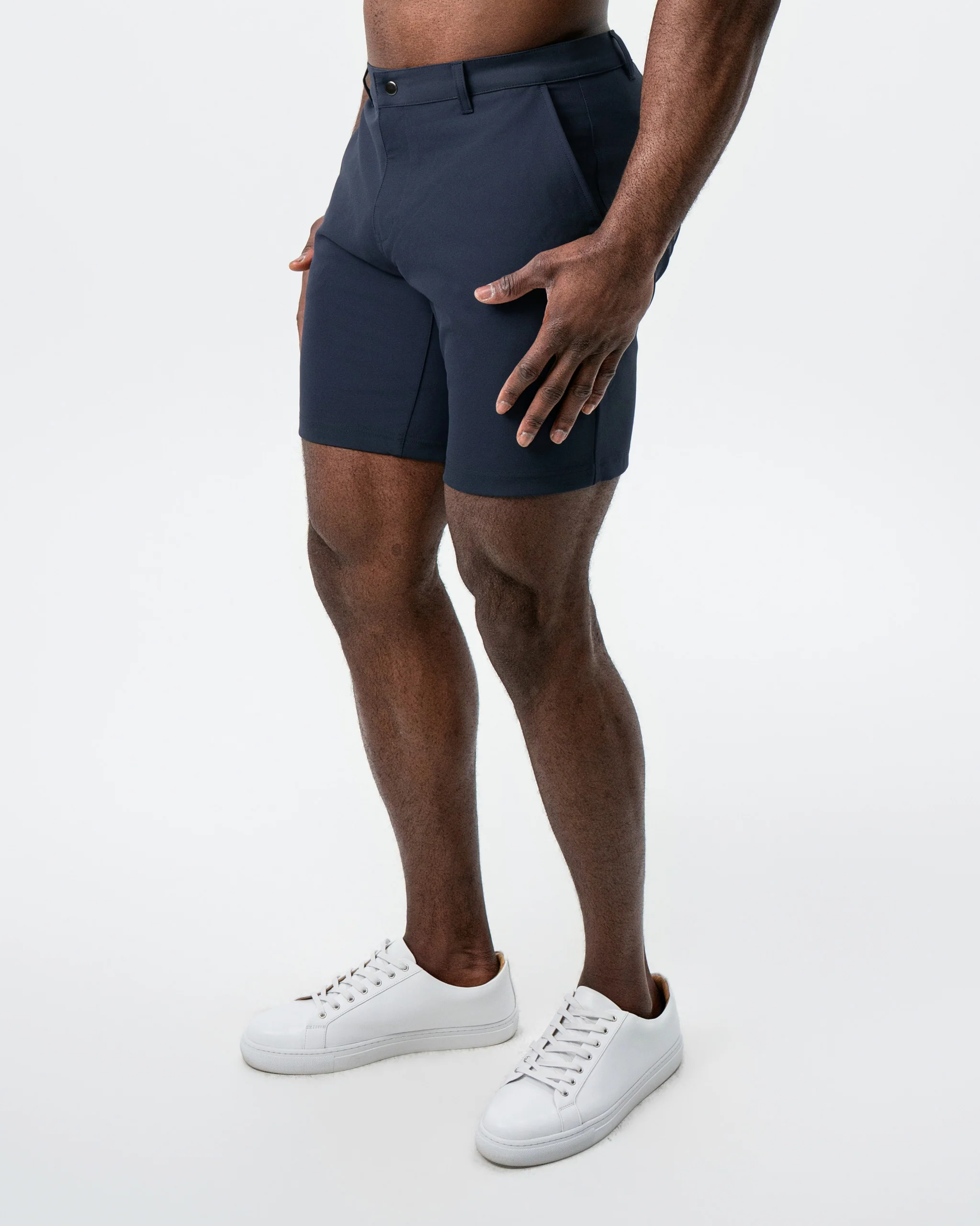 Athletic Fit Shorts - Navy - Image 4