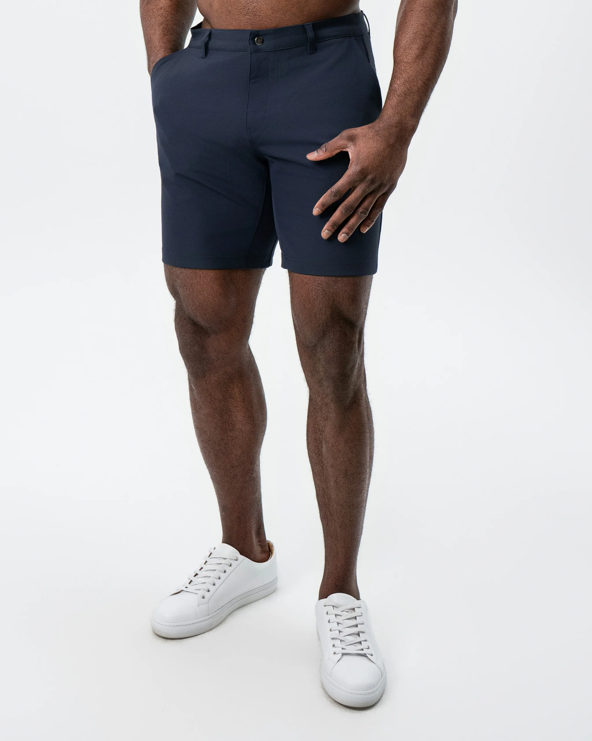 Athletic Fit Shorts - Navy - Image 5
