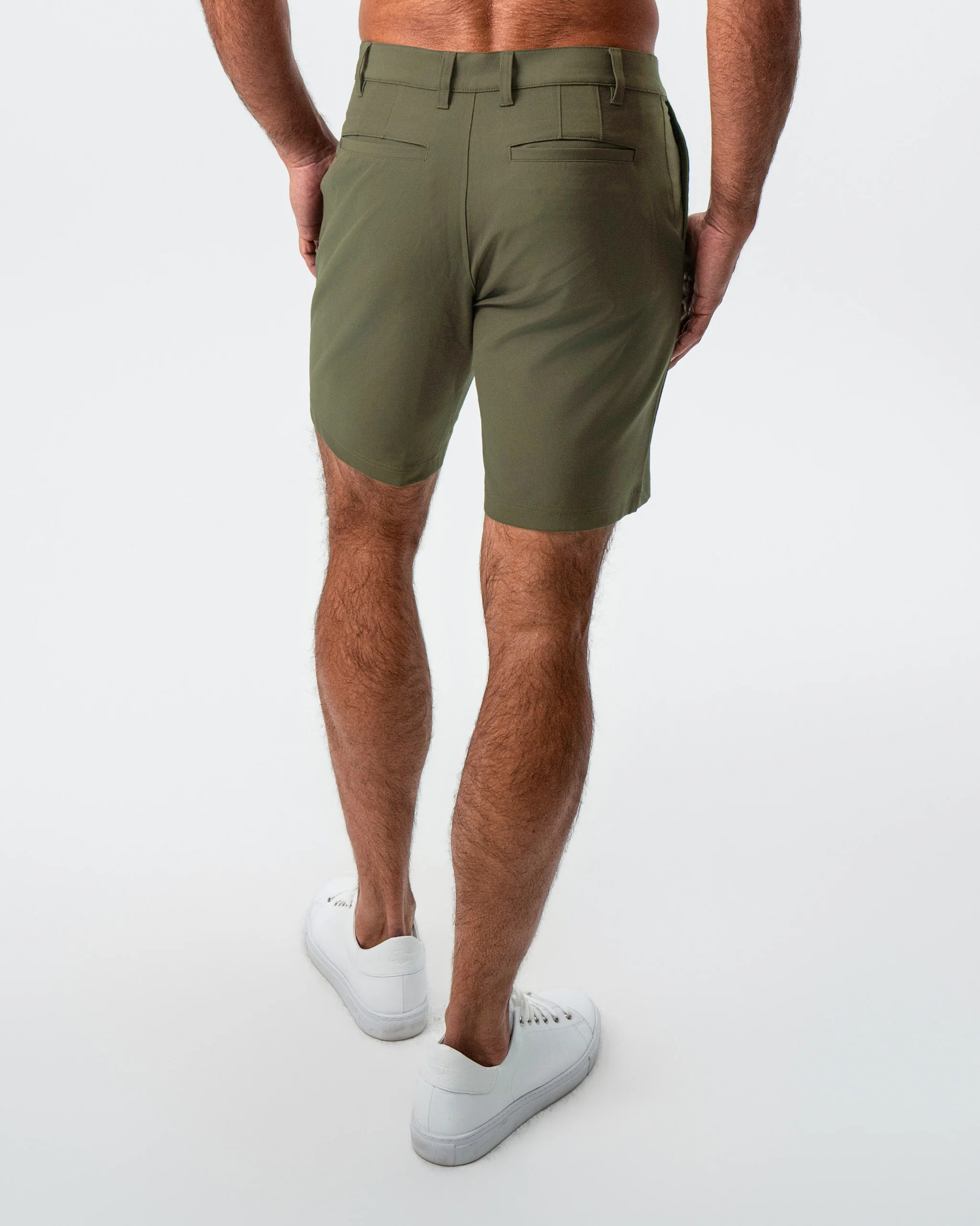 Athletic Fit Shorts - Olive - Image 4