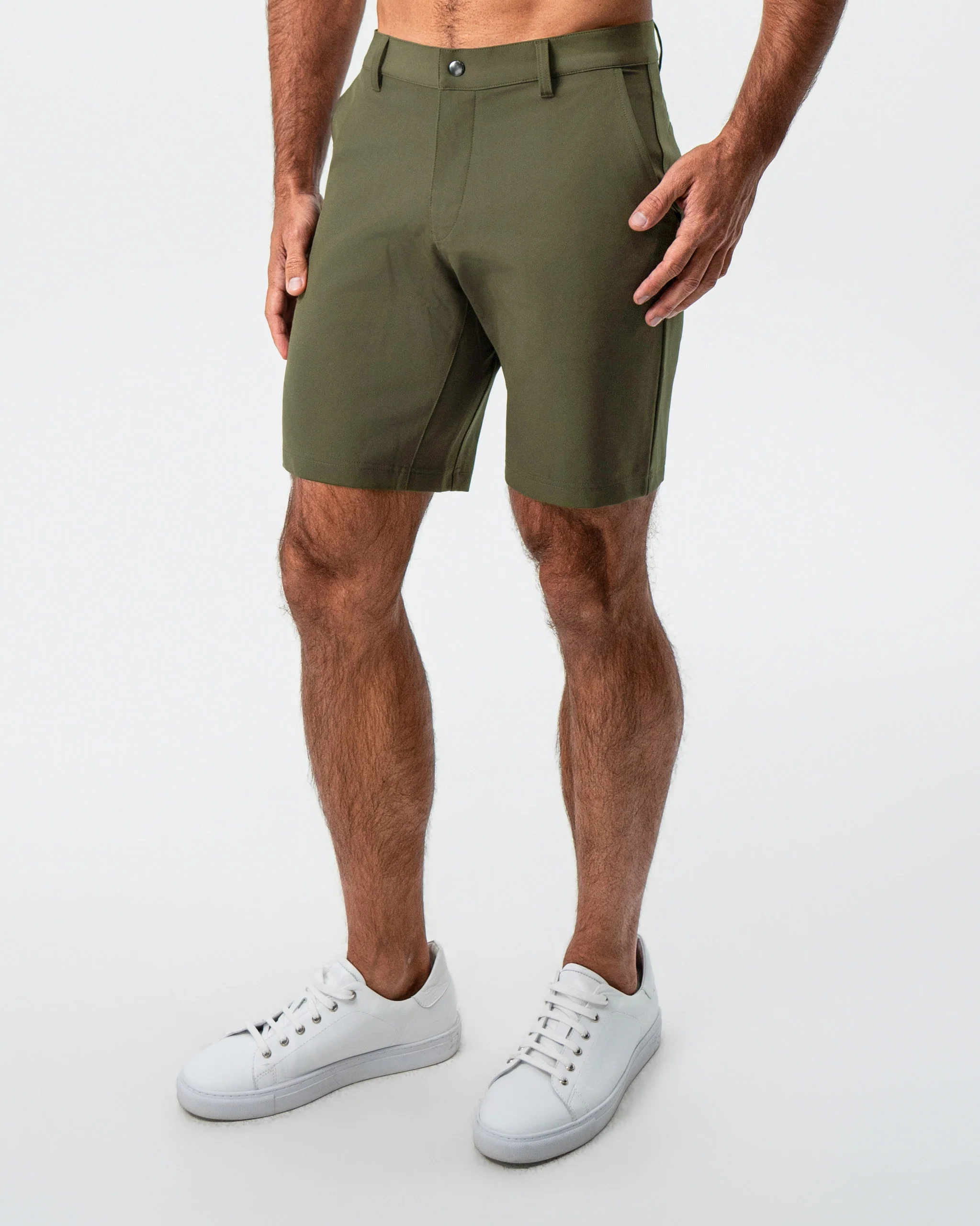Athletic Fit Shorts - Olive - Image 5