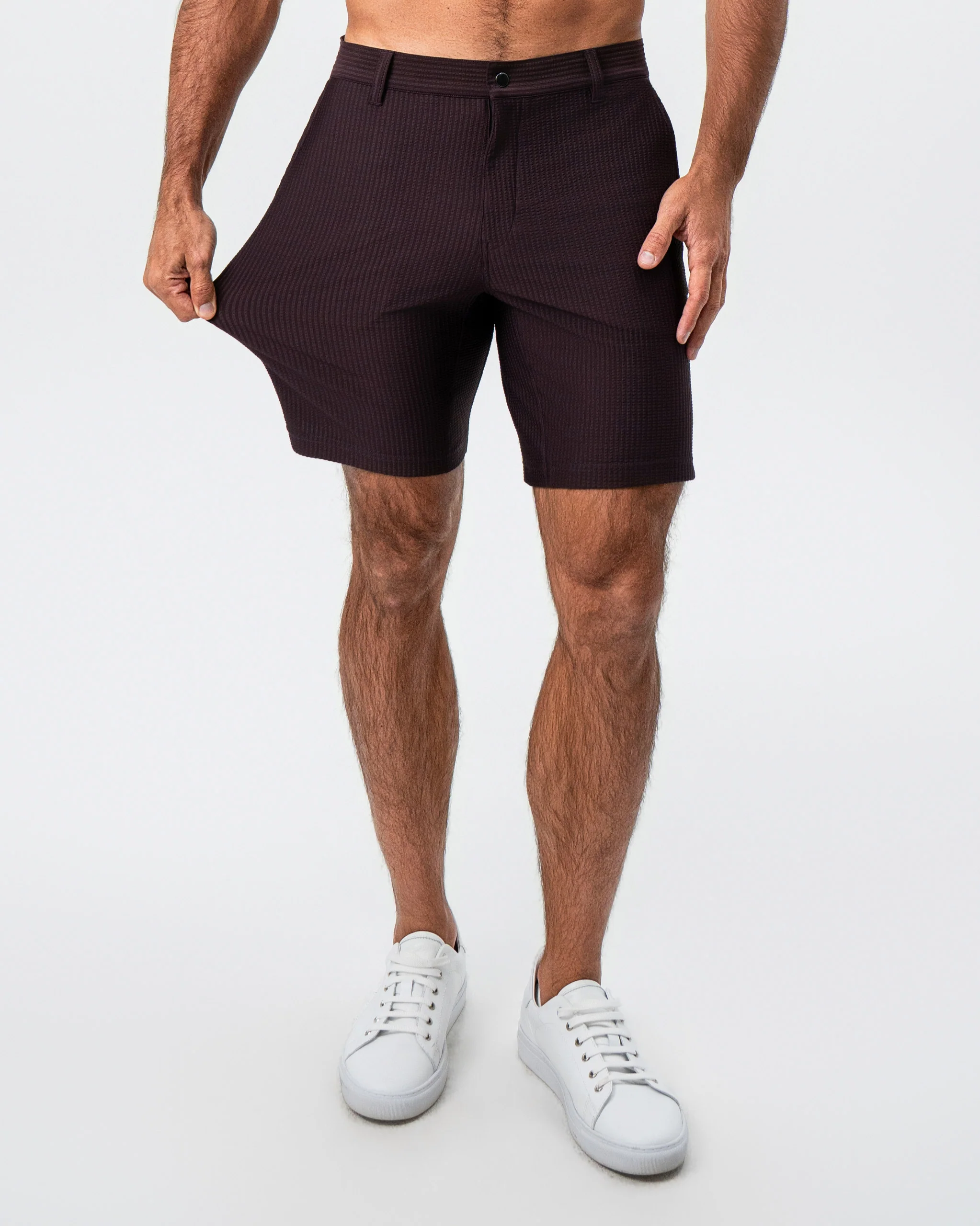 Athletic Fit Shorts - Plum Seersucker - Image 2