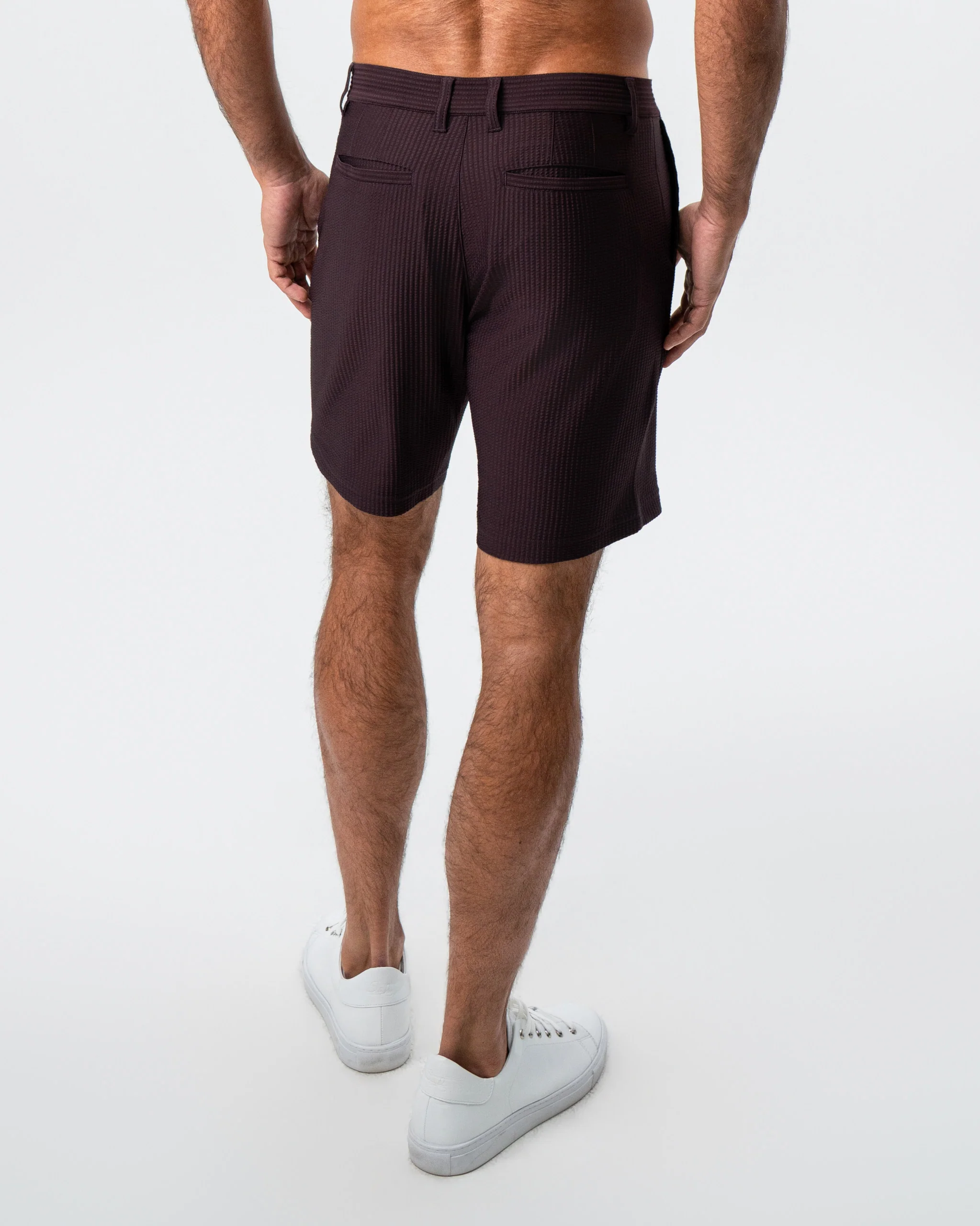 Athletic Fit Shorts - Plum Seersucker - Image 3