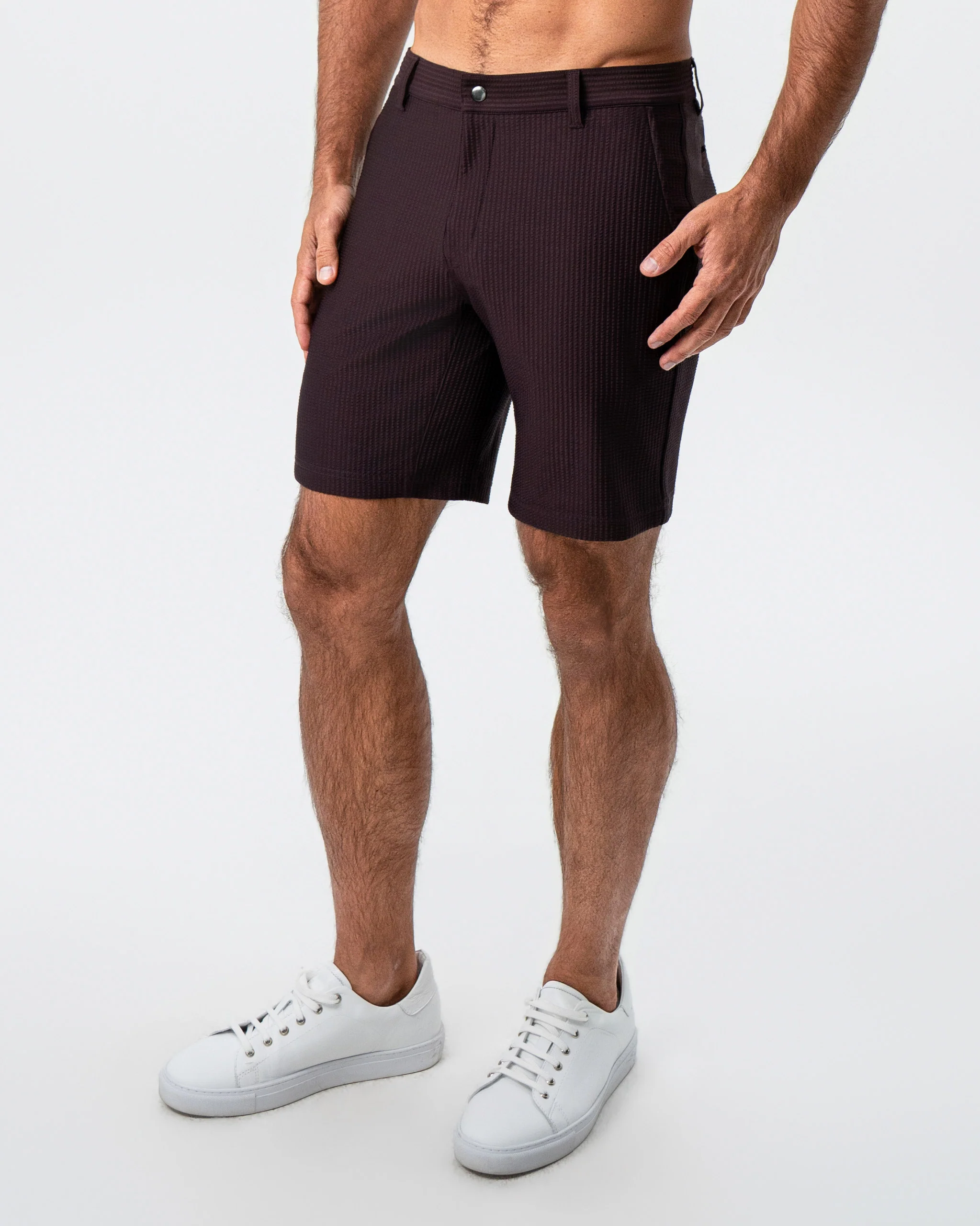 Athletic Fit Shorts - Plum Seersucker - Image 4