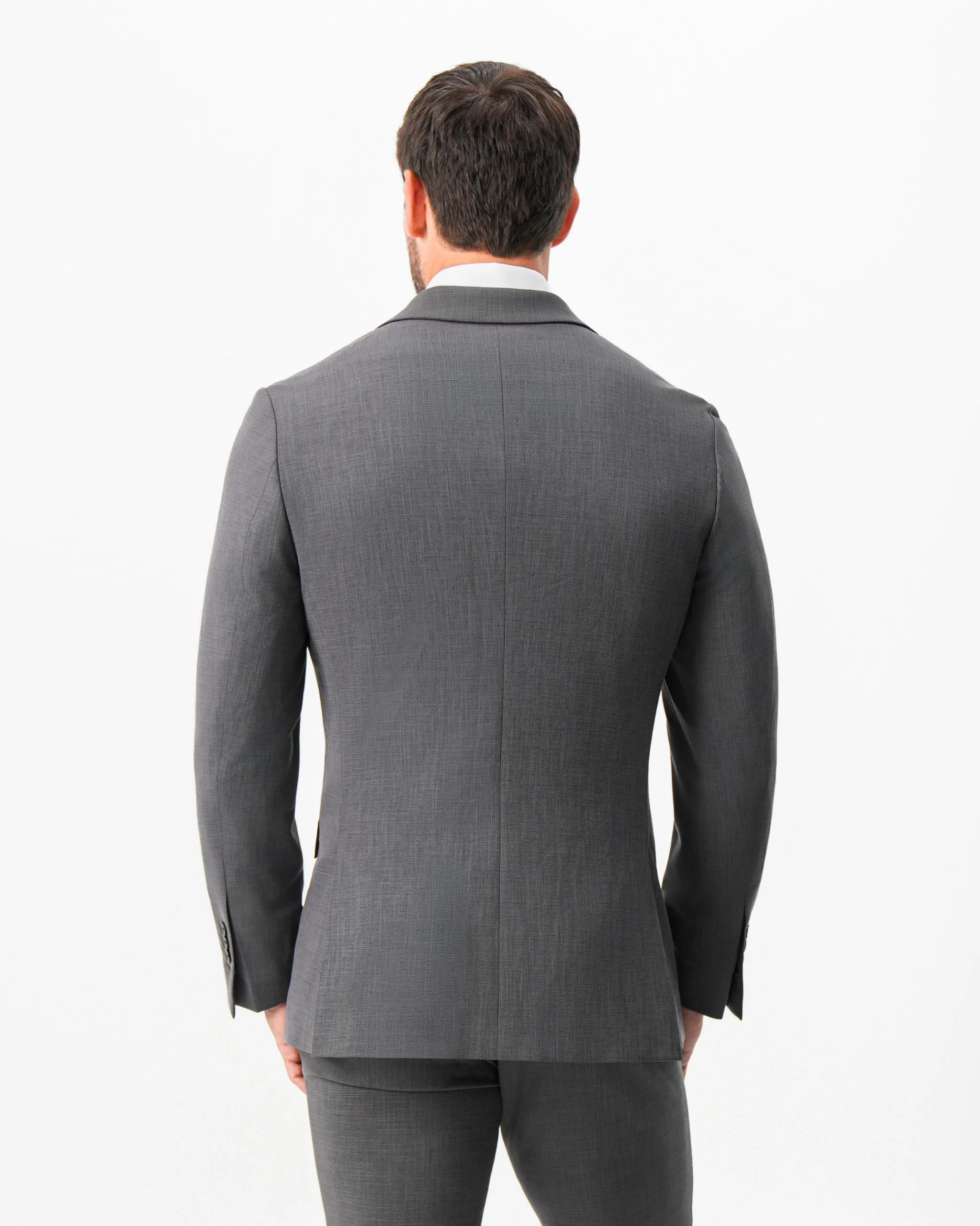 Athletic Fit Stretch Blazer - Dark Grey Crosshatch - Image 5