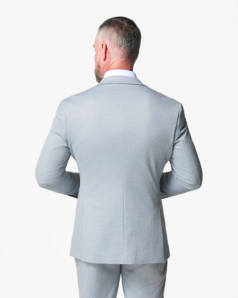 Athletic Fit Stretch Blazer - Grey Houndstooth Microcheck - Image 4