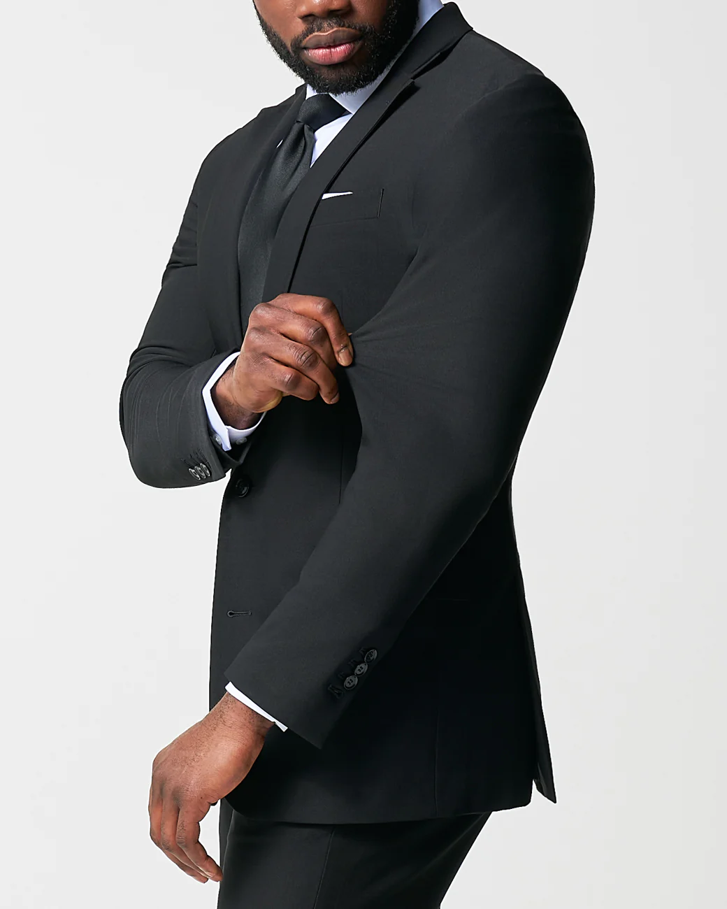 Athletic Fit Stretch Blazer - Heathered Black - Image 2