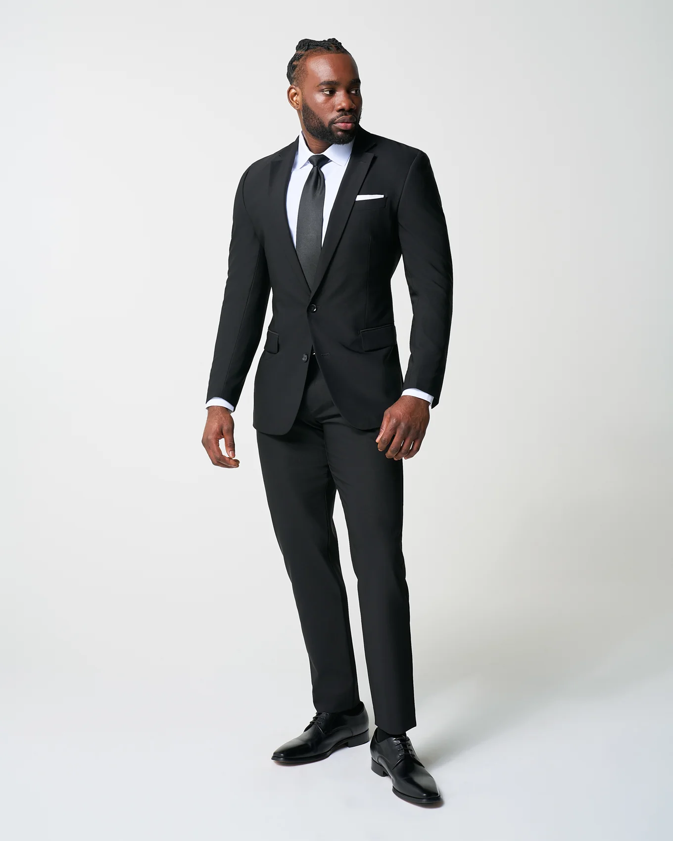 Athletic Fit Stretch Blazer - Heathered Black - Image 3