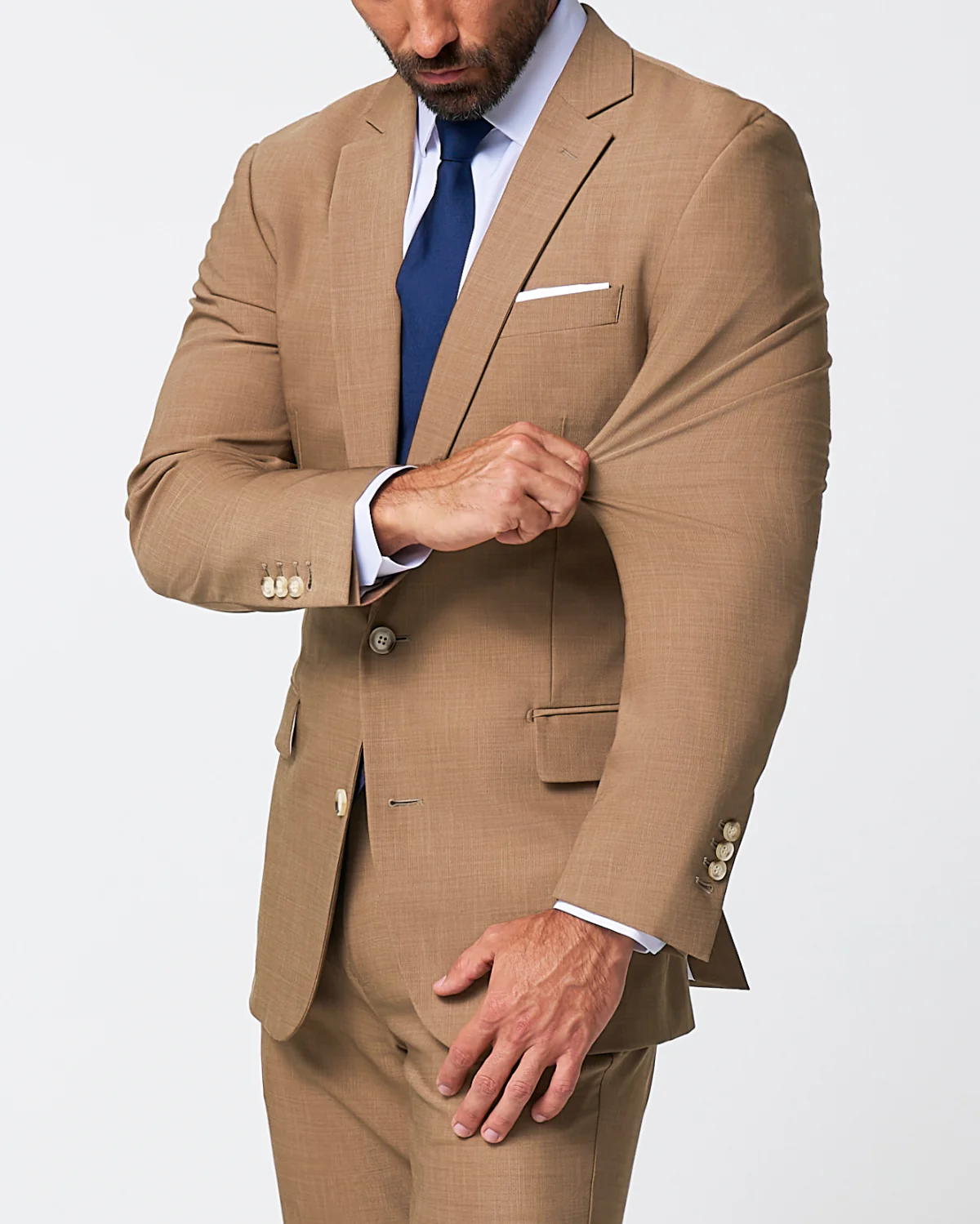 Athletic Fit Stretch Blazer - Heathered Cappuccino - Image 2