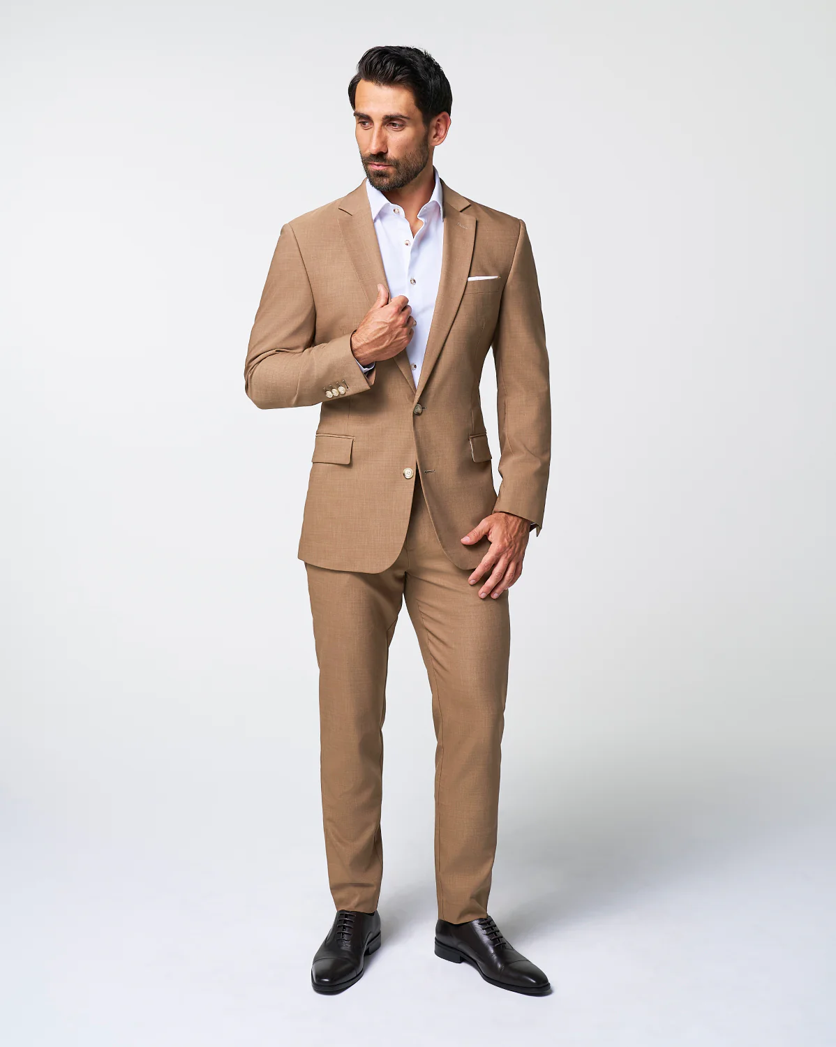 Athletic Fit Stretch Blazer - Heathered Cappuccino - Image 3