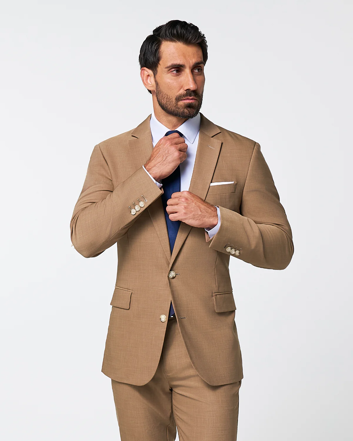 Athletic Fit Stretch Blazer - Heathered Cappuccino - Image 6