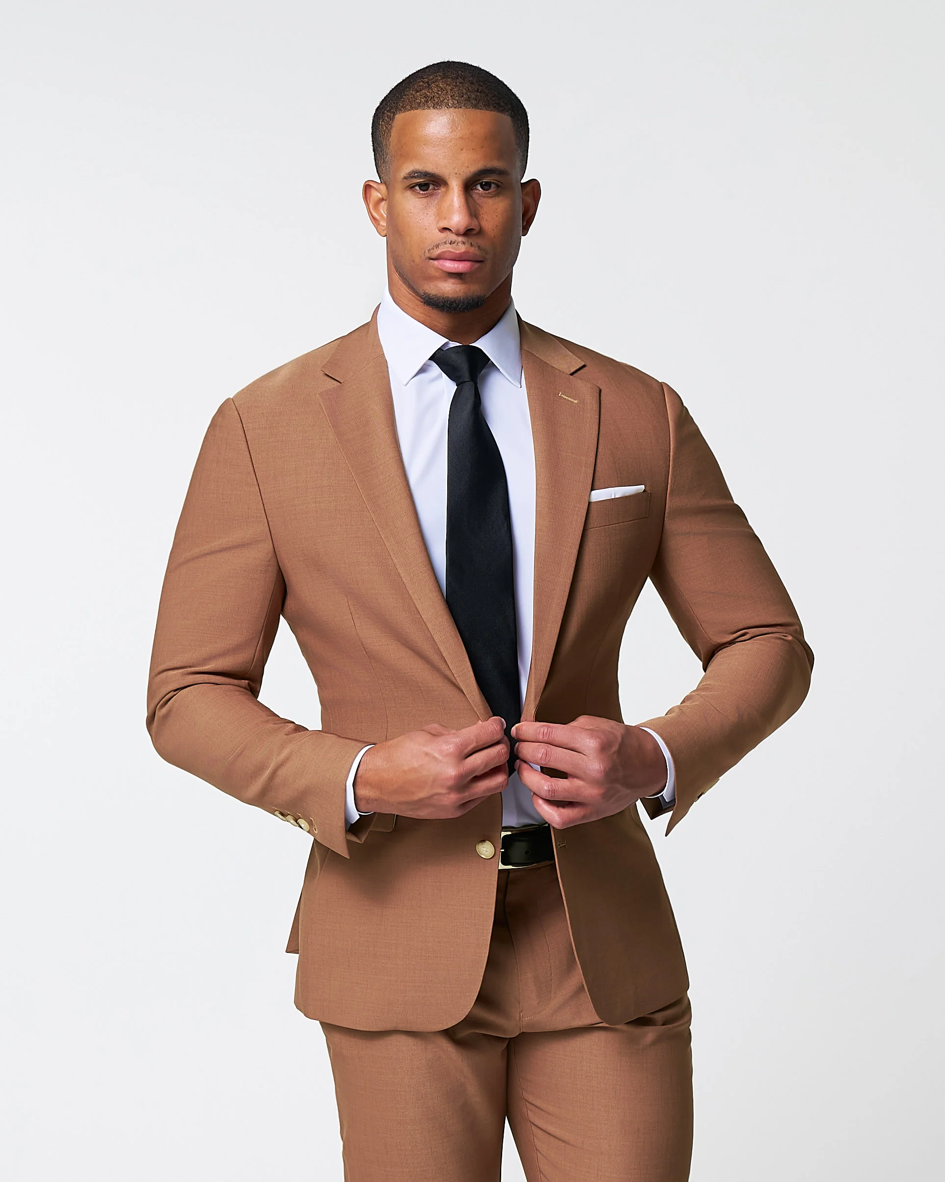 Athletic Fit Stretch Blazer - Heathered Copper - Image 3