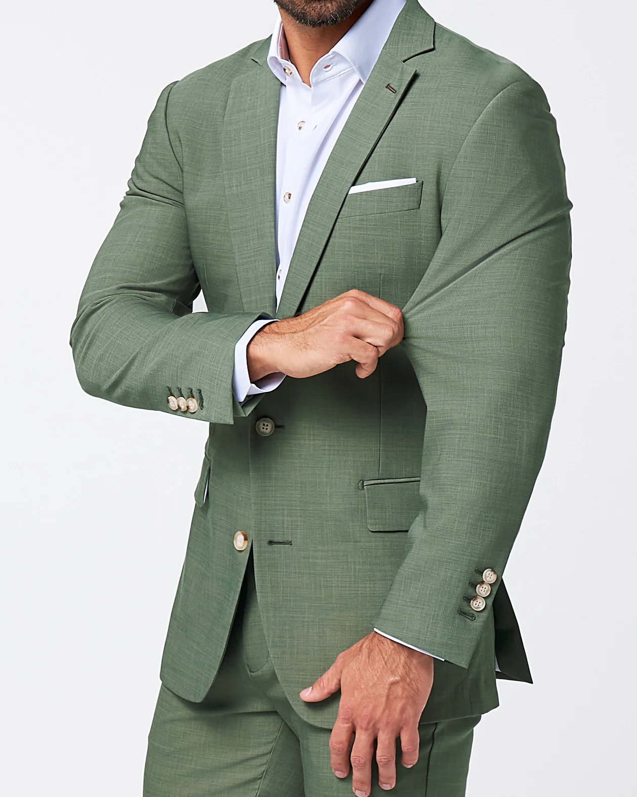 Athletic Fit Stretch Blazer - Heathered Forest Green - Image 2