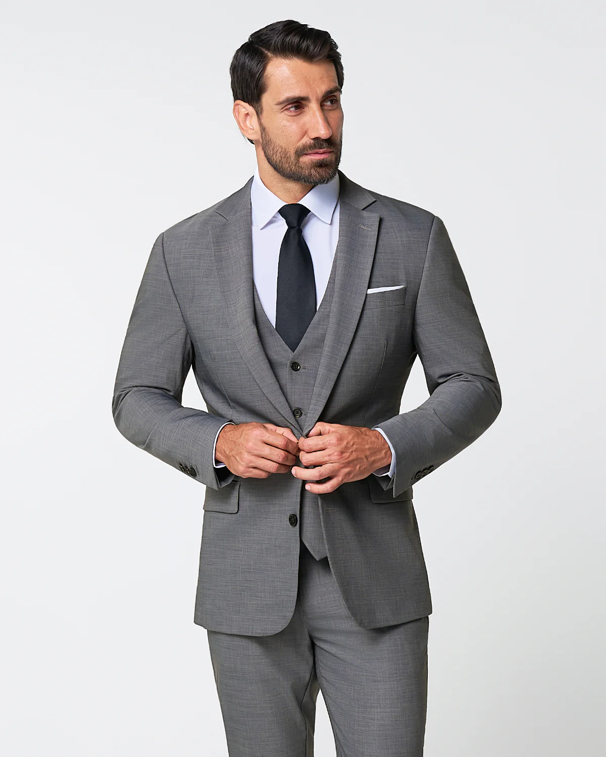 Athletic Fit Stretch Blazer - Heathered Grey - Image 7