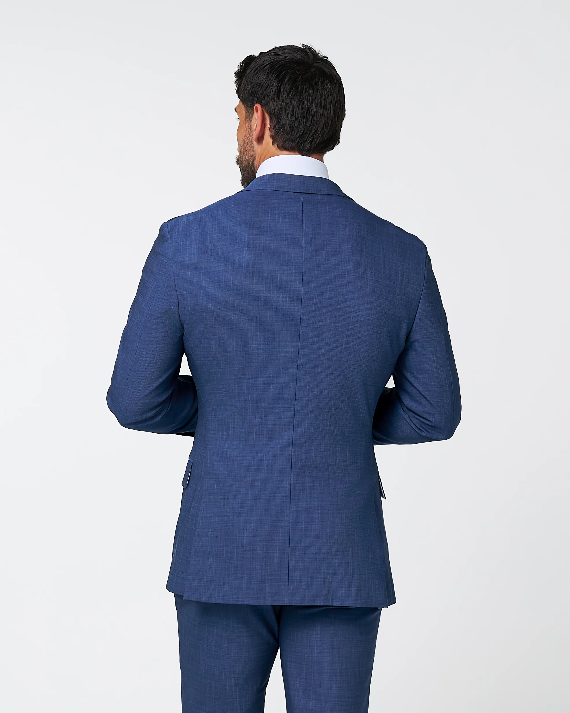 Athletic Fit Stretch Blazer - Heathered Navy - Image 3