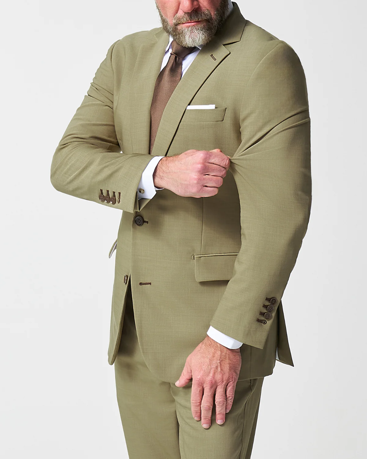 Athletic Fit Stretch Blazer - Heathered Olive - Image 2