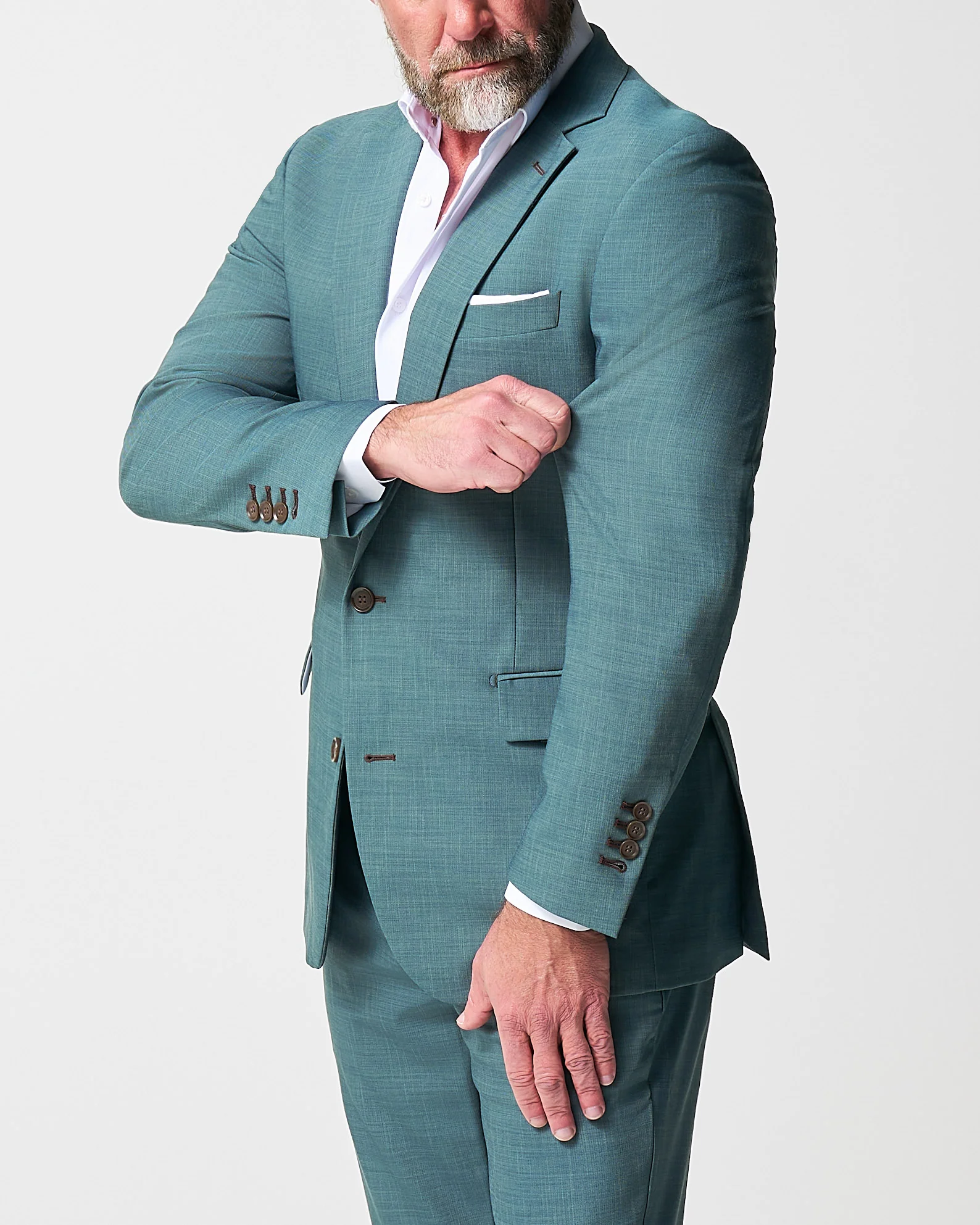 Athletic Fit Stretch Blazer - Heathered Sea Green - Image 2