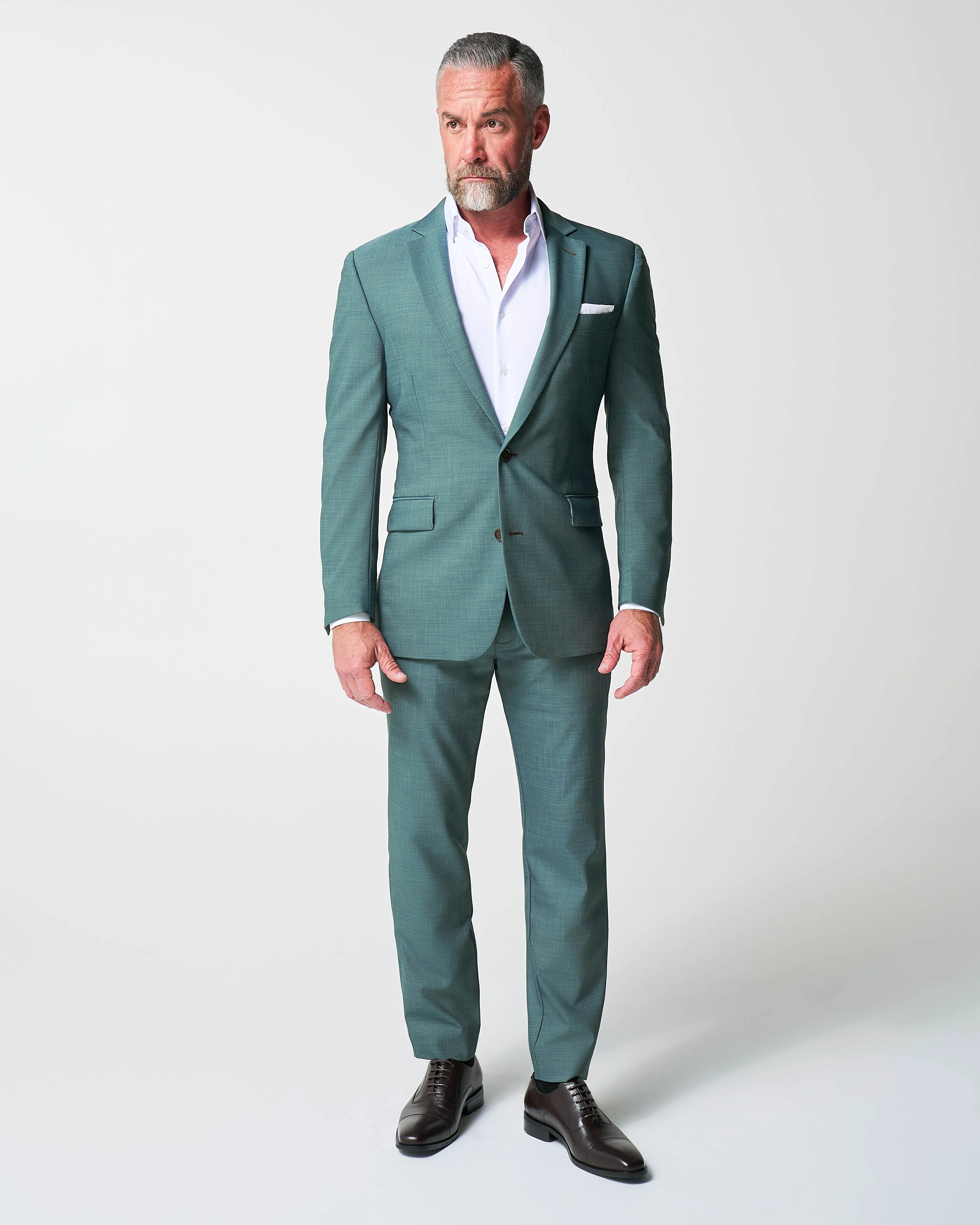 Athletic Fit Stretch Blazer - Heathered Sea Green - Image 3
