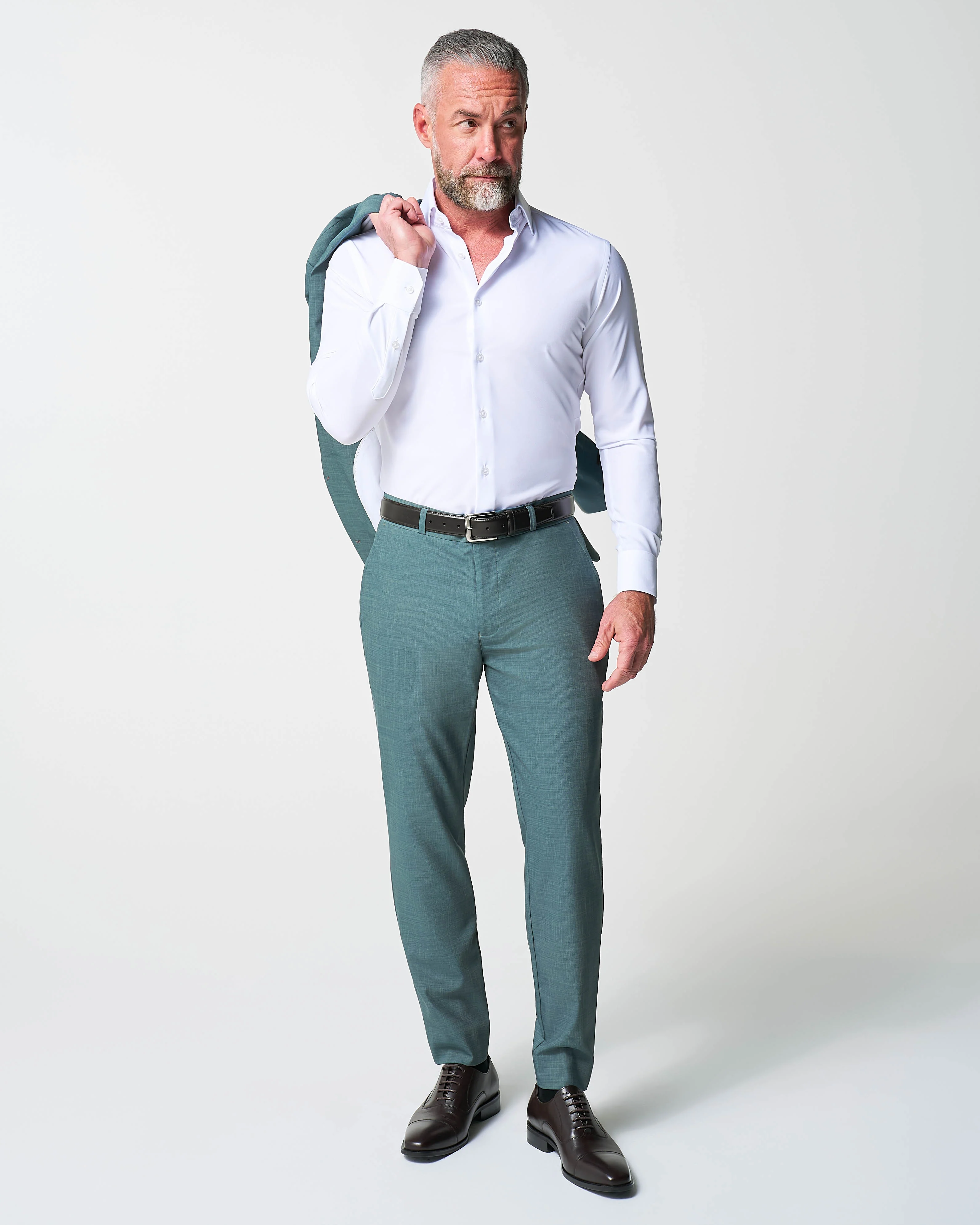 Athletic Fit Stretch Blazer - Heathered Sea Green - Image 5