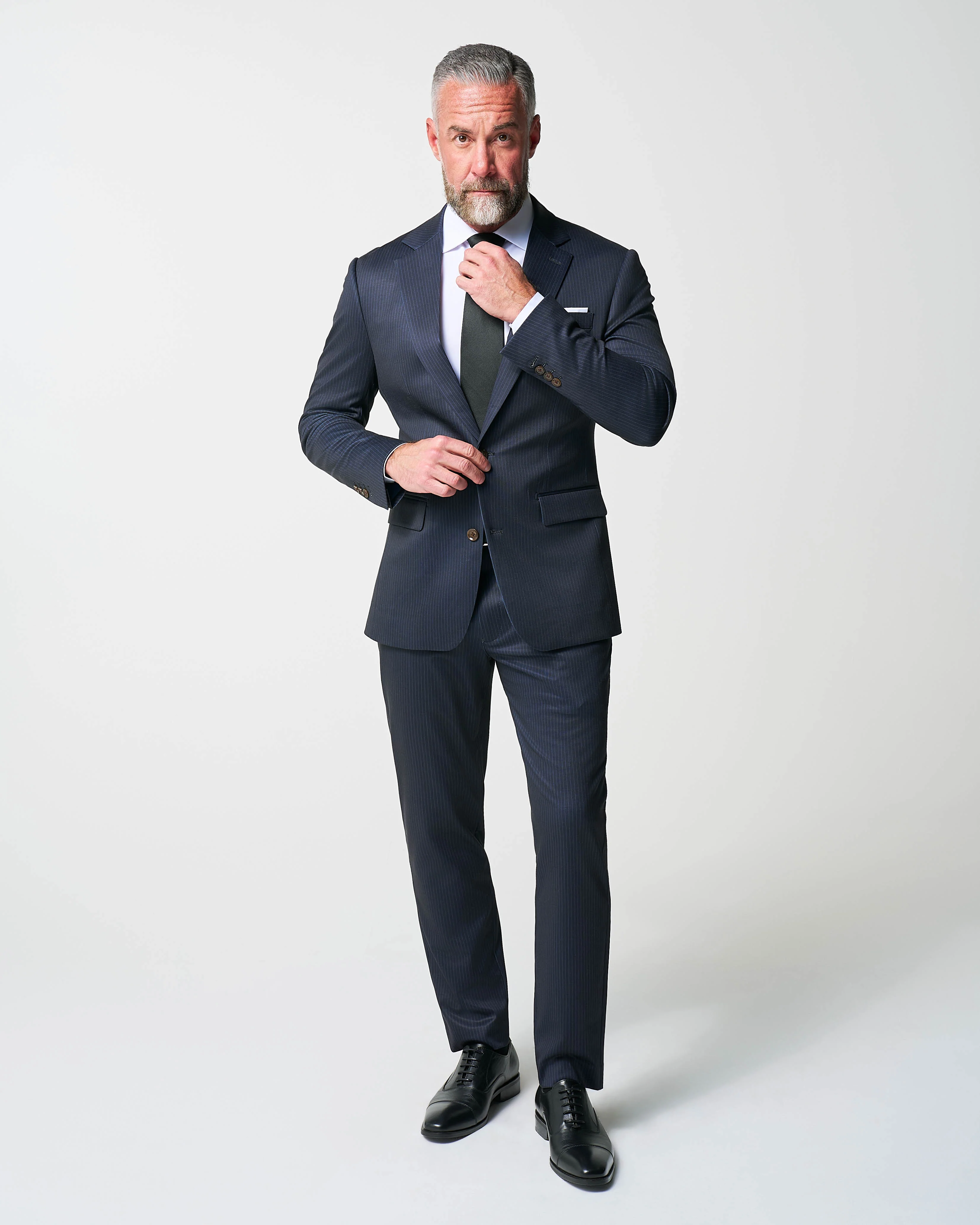 Athletic Fit Stretch Blazer - Knit Blue Chalk Stripe - Image 5