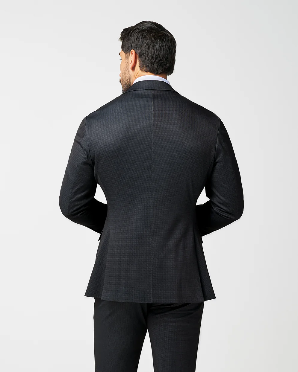 Athletic Fit Stretch Blazer - Charcoal Microcheck - Image 4