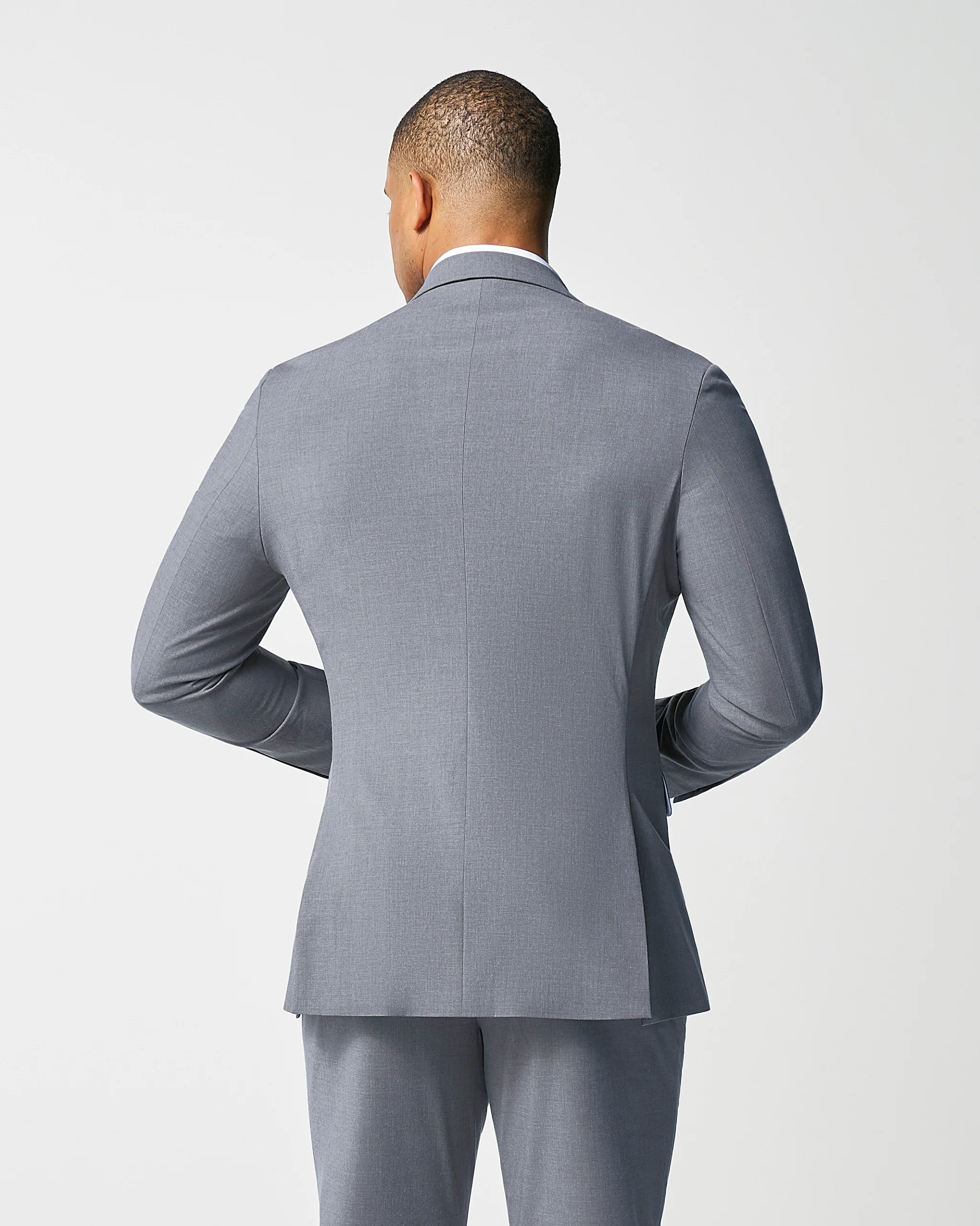 Athletic Fit Stretch Blazer - Lightweight Heathered Smoked Grey - Image 4