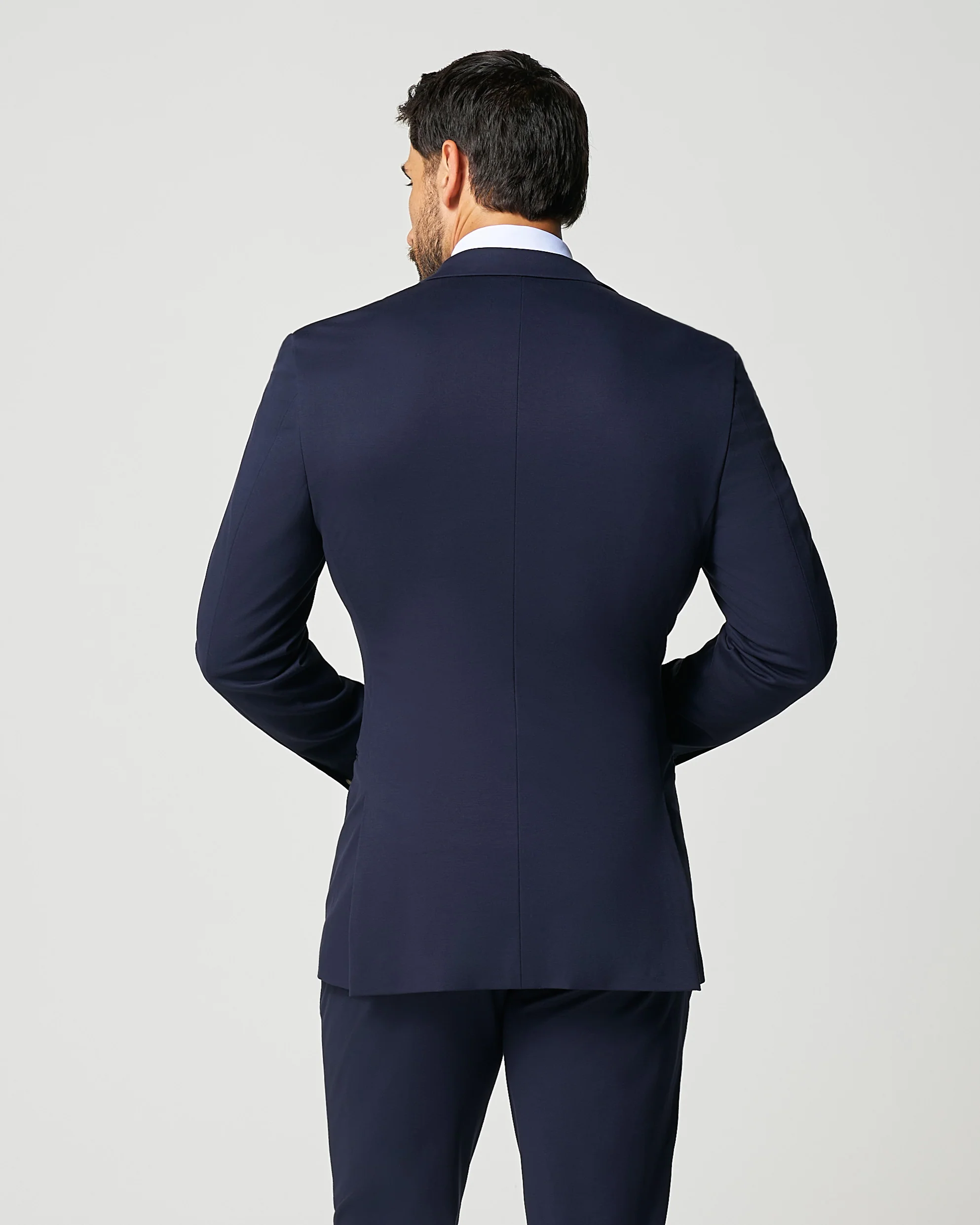 Athletic Fit Stretch Blazer - Navy - Image 4