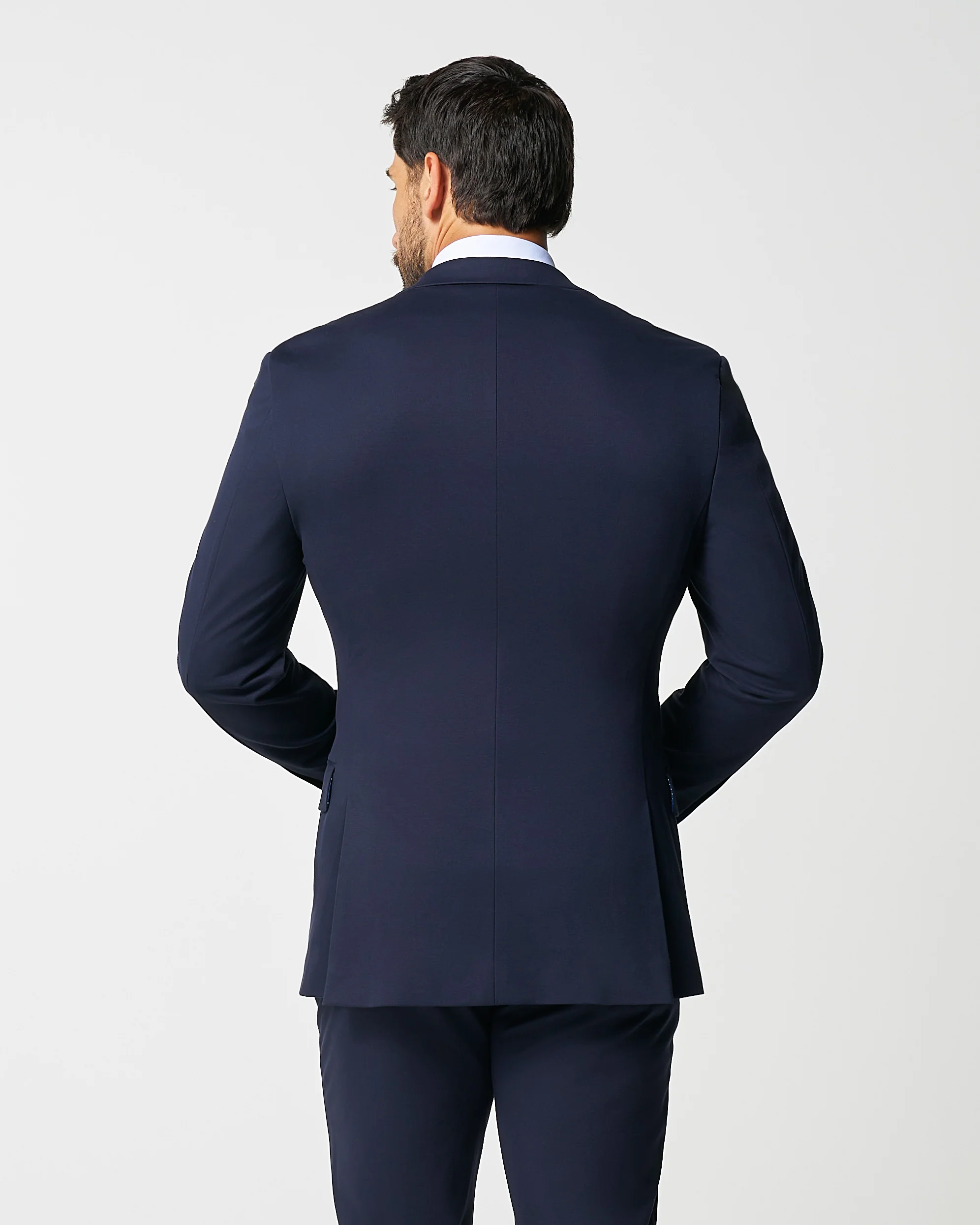 Athletic Fit Stretch Blazer - Navy Double Breasted - Image 4