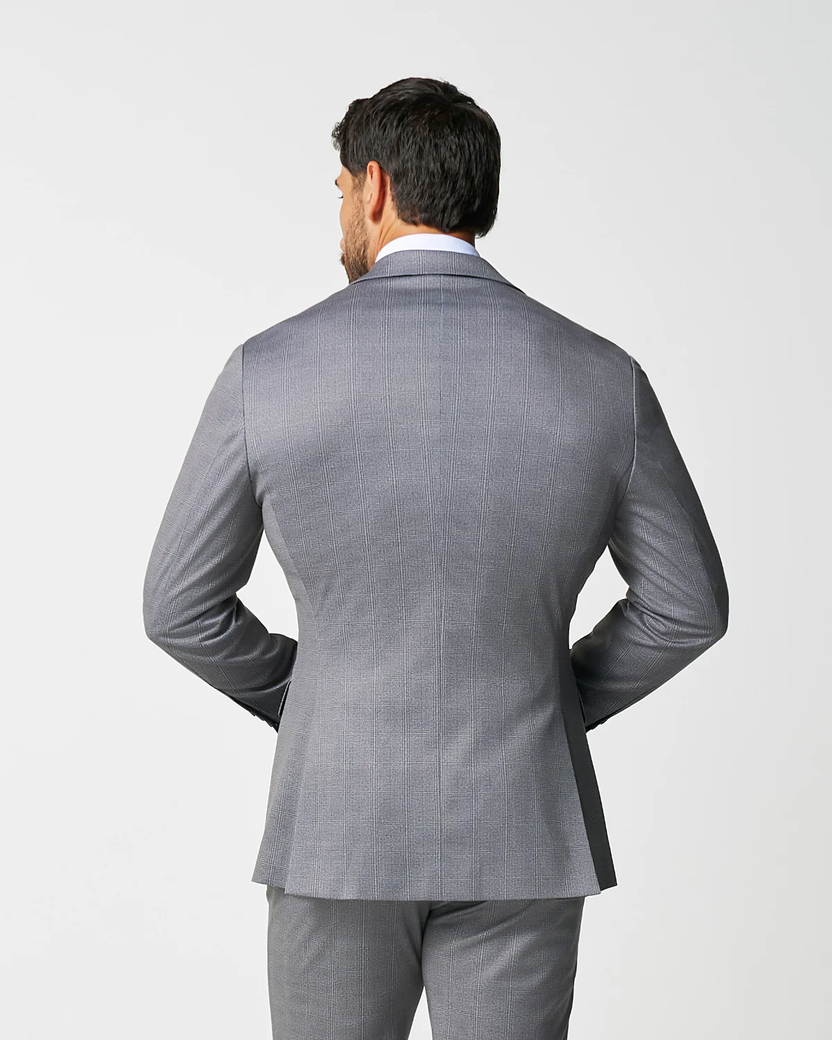 Athletic Fit Stretch Blazer - Shadow Grey Plaid - Image 4