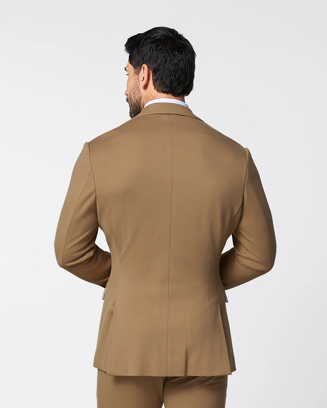 Athletic Fit Stretch Blazer - Solid Dark Tan - Image 4