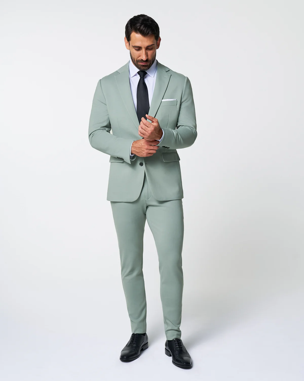 Athletic Fit Stretch Blazer - Solid Dusty Sage - Image 4