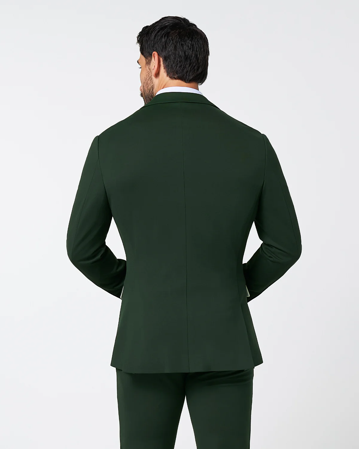 Athletic Fit Stretch Blazer - Solid Hunter Green - Image 4