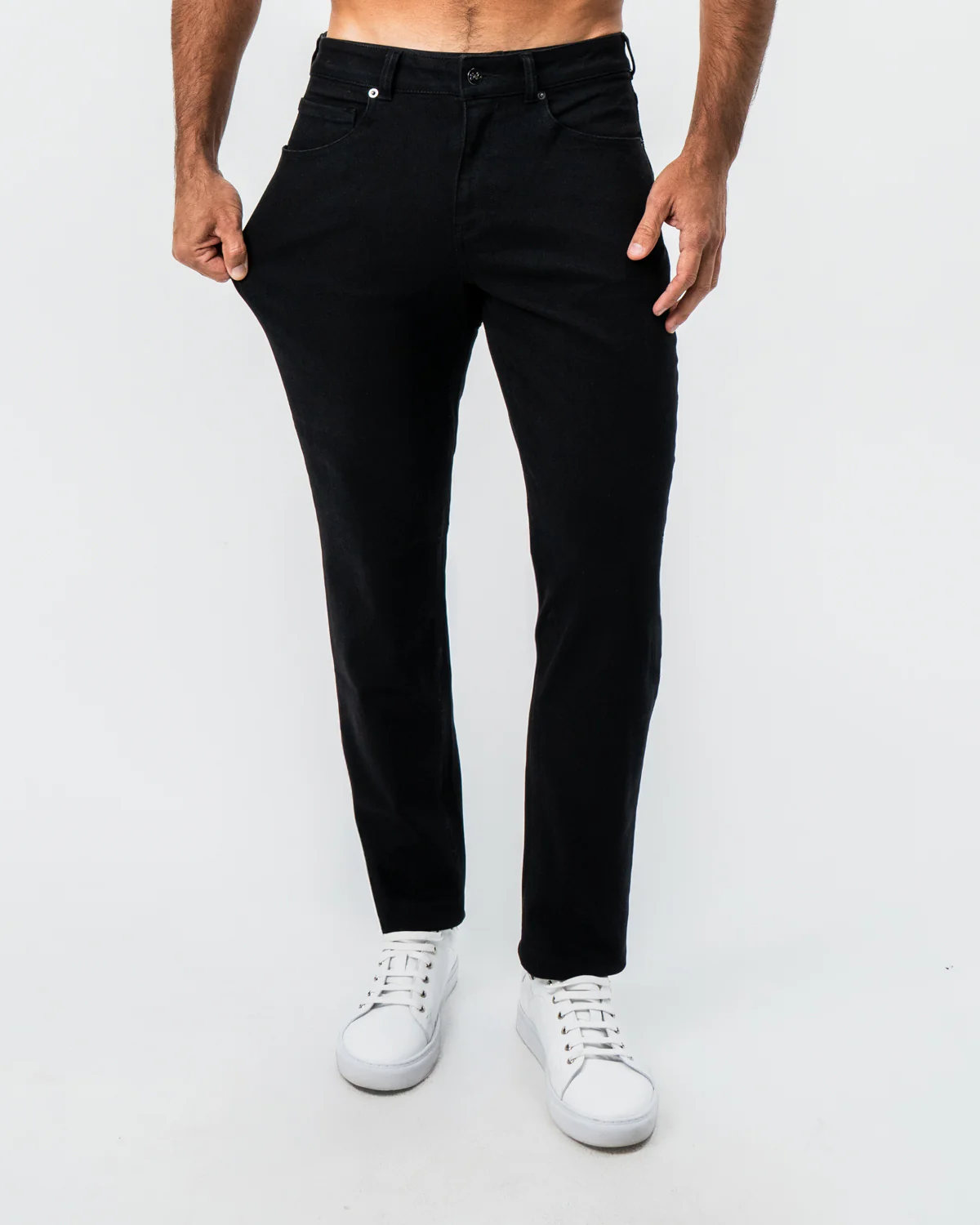 Athletic Fit Stretch Jeans - Black - Image 2