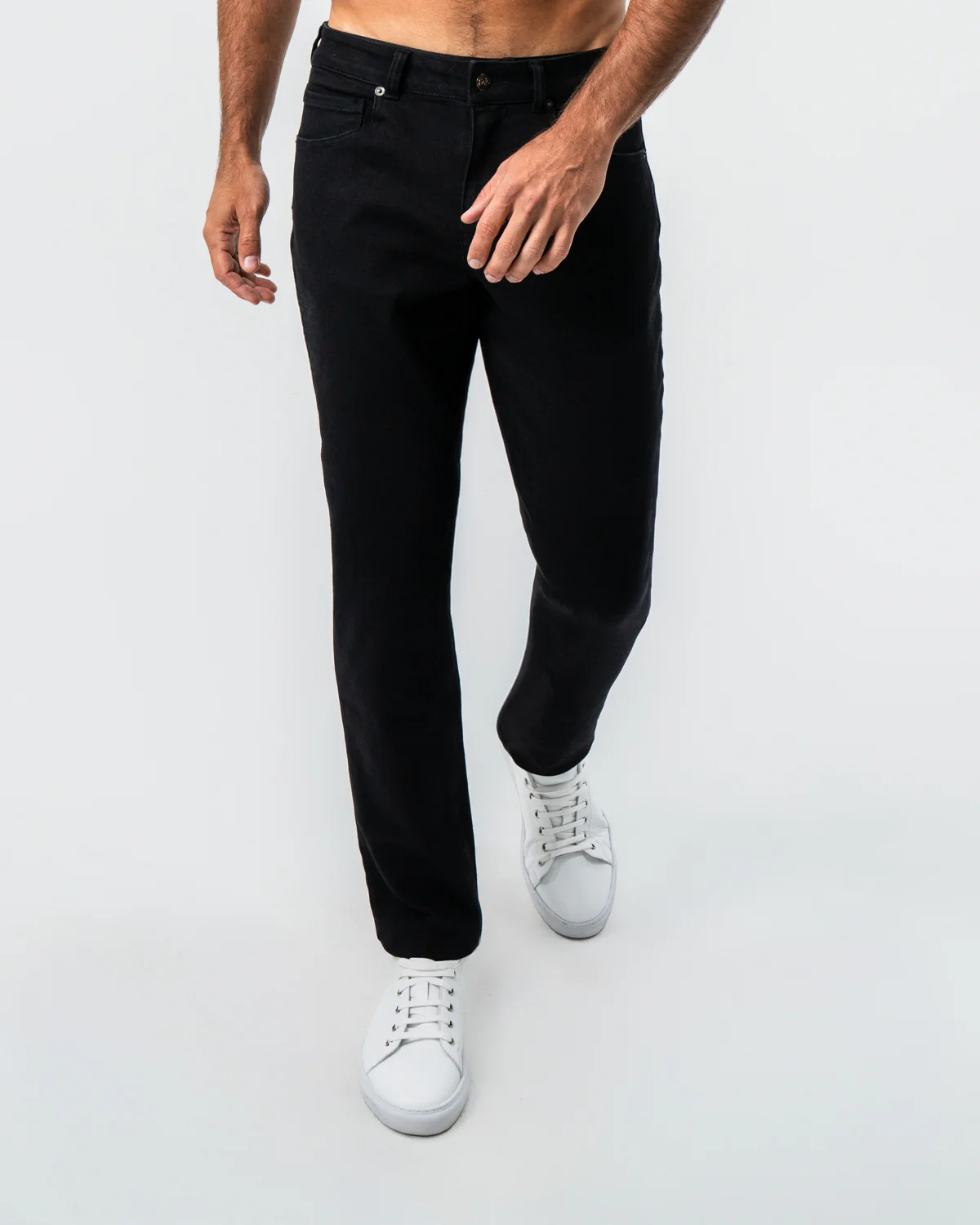Athletic Fit Stretch Jeans - Black - Image 4