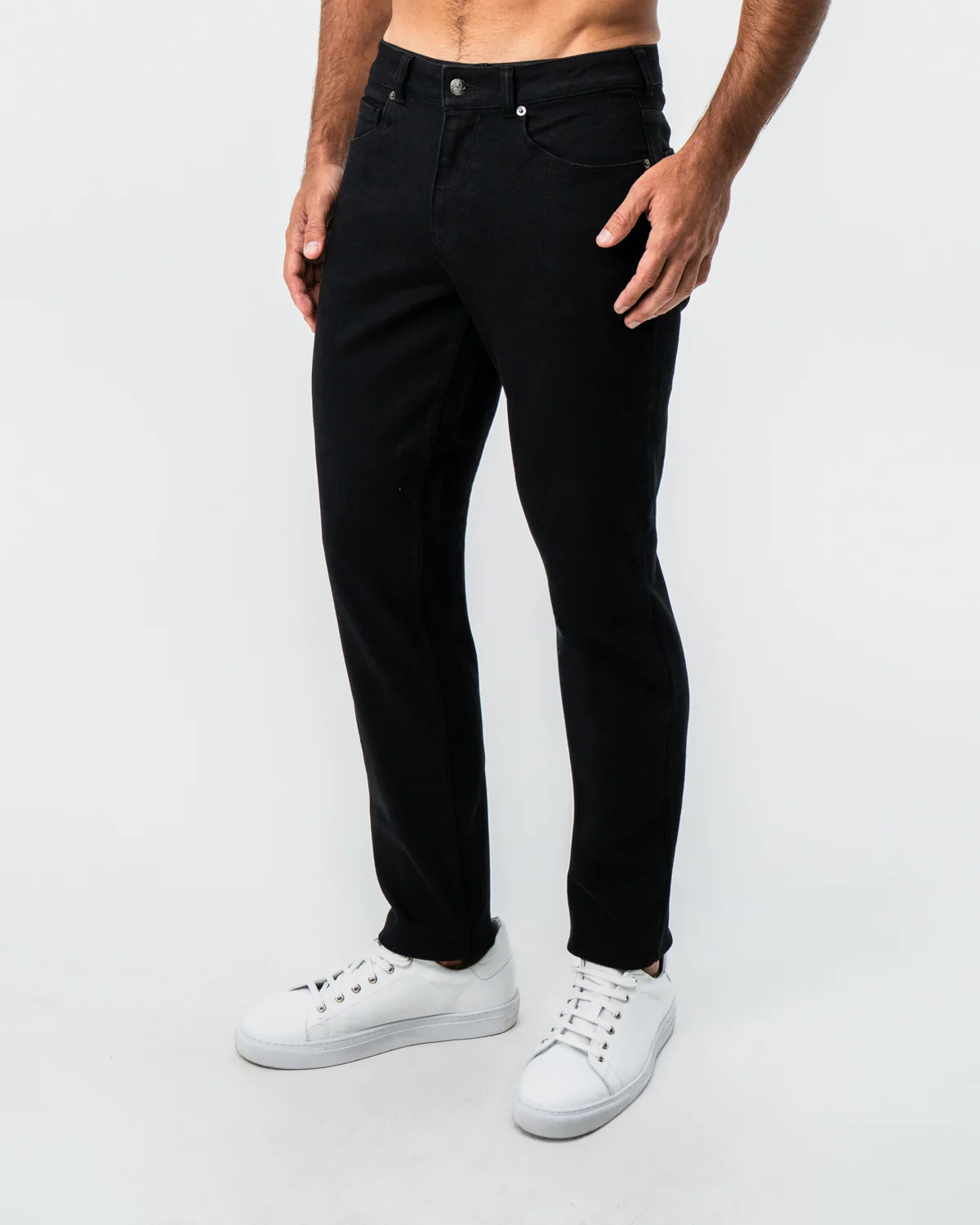 Athletic Fit Stretch Jeans - Black - Image 6