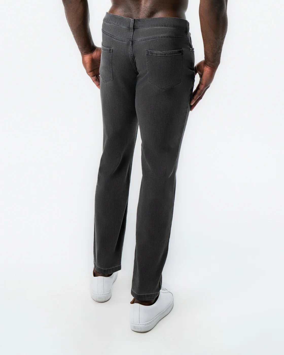 Athletic Fit Stretch Jeans - Charcoal - Image 3
