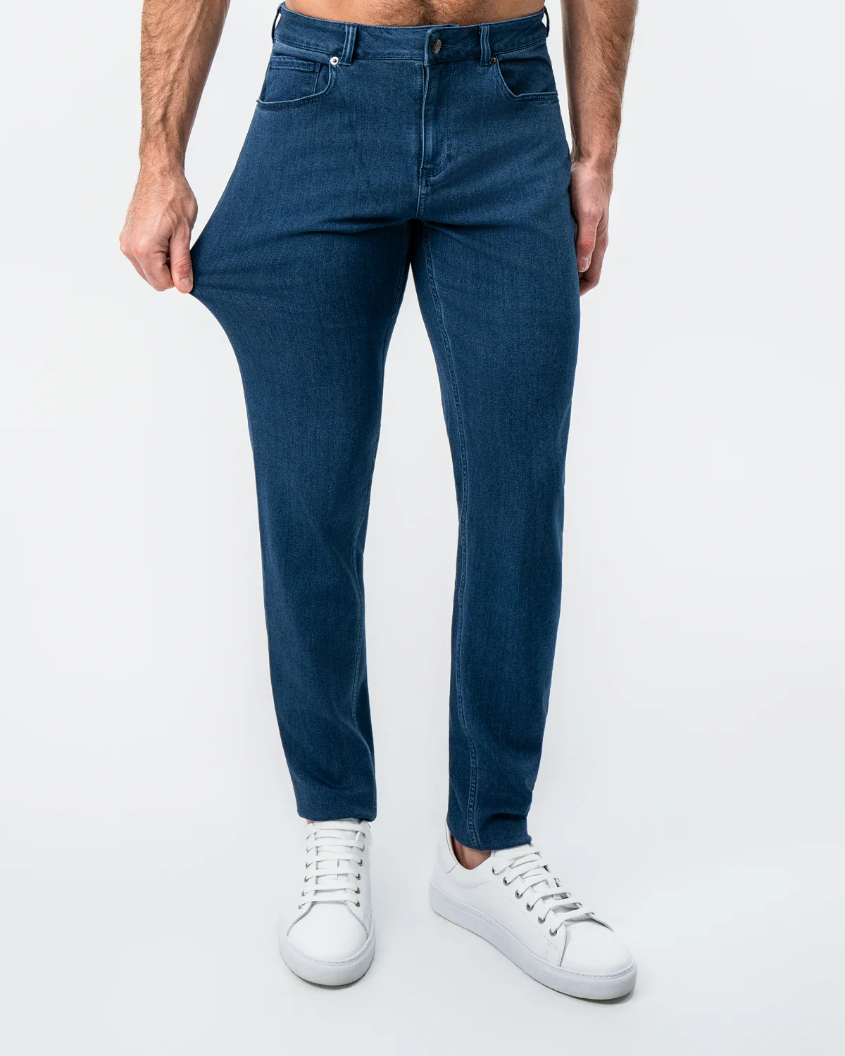 Athletic Fit Stretch Jeans - Mid Blue - Image 2