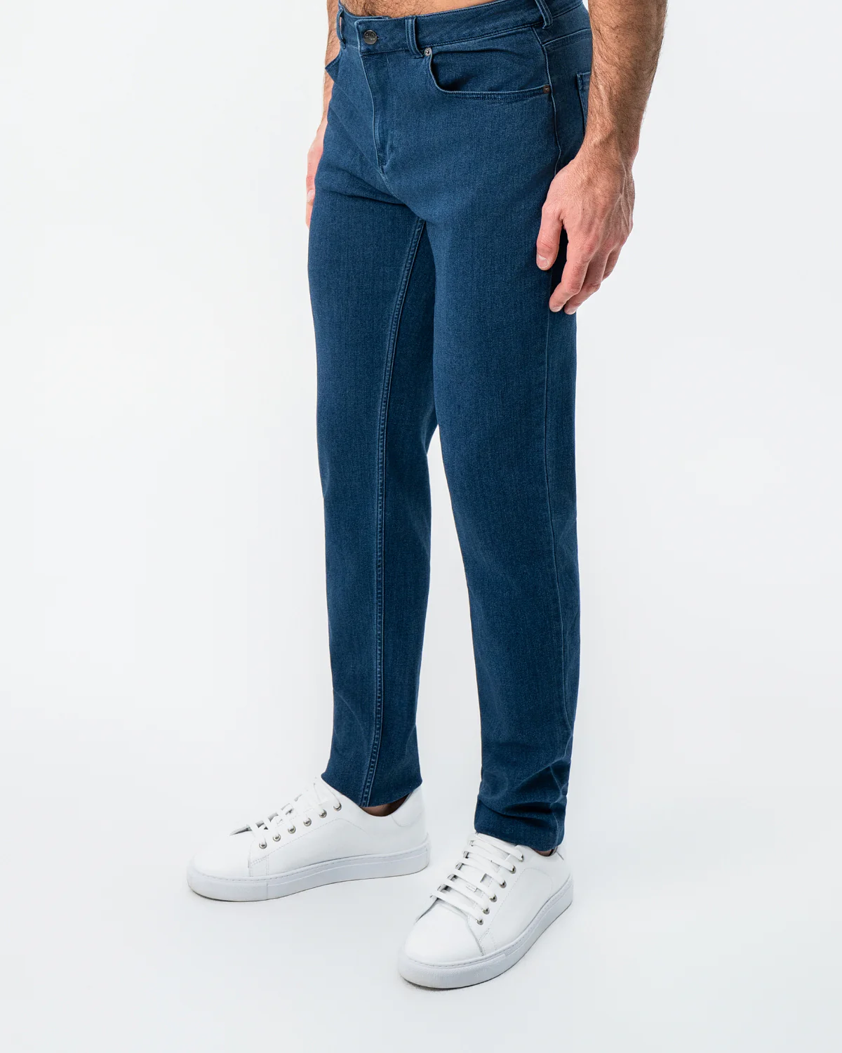 Athletic Fit Stretch Jeans - Mid Blue - Image 5