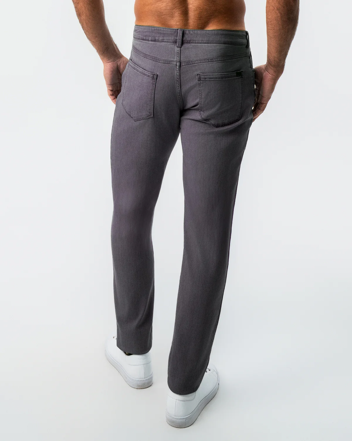 Athletic Fit Stretch Jeans - Slate Grey - Image 4