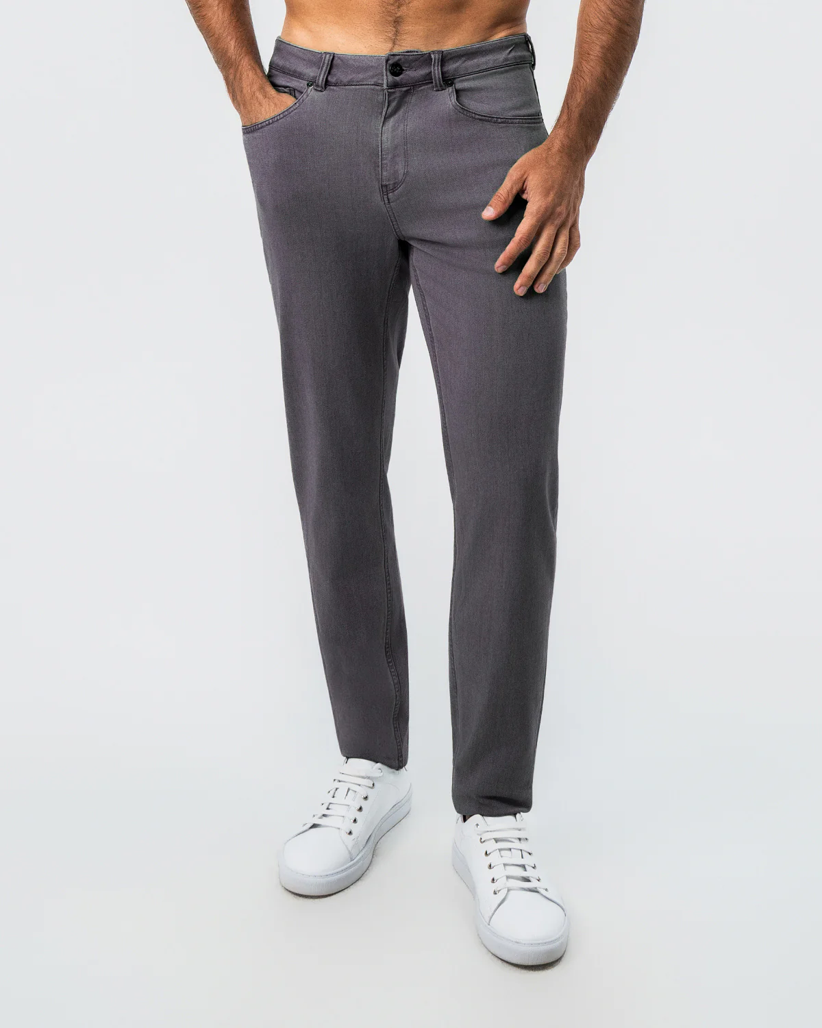 Athletic Fit Stretch Jeans - Slate Grey - Image 6