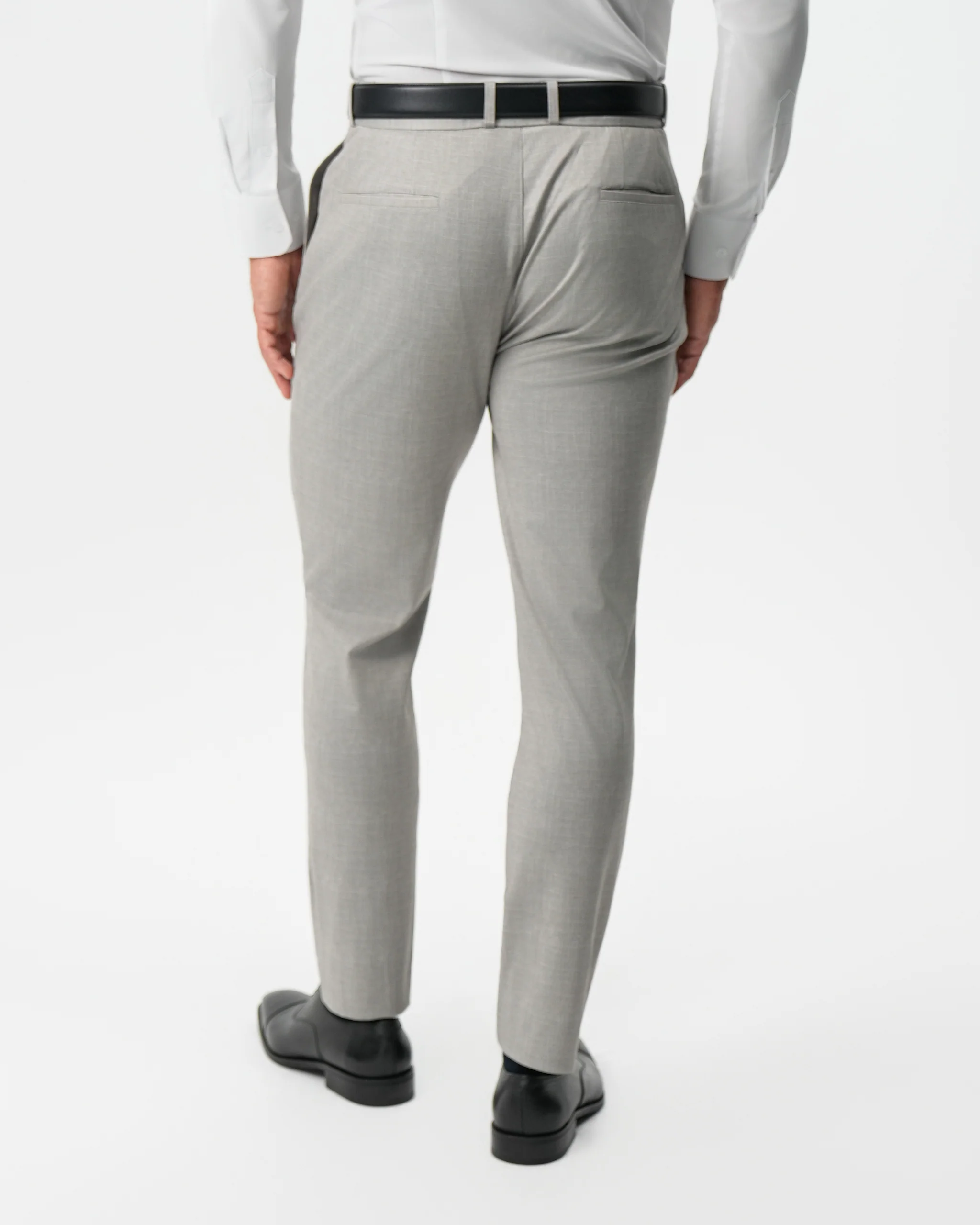 Athletic Fit Stretch Pants - Stone Crosshatch - Image 7