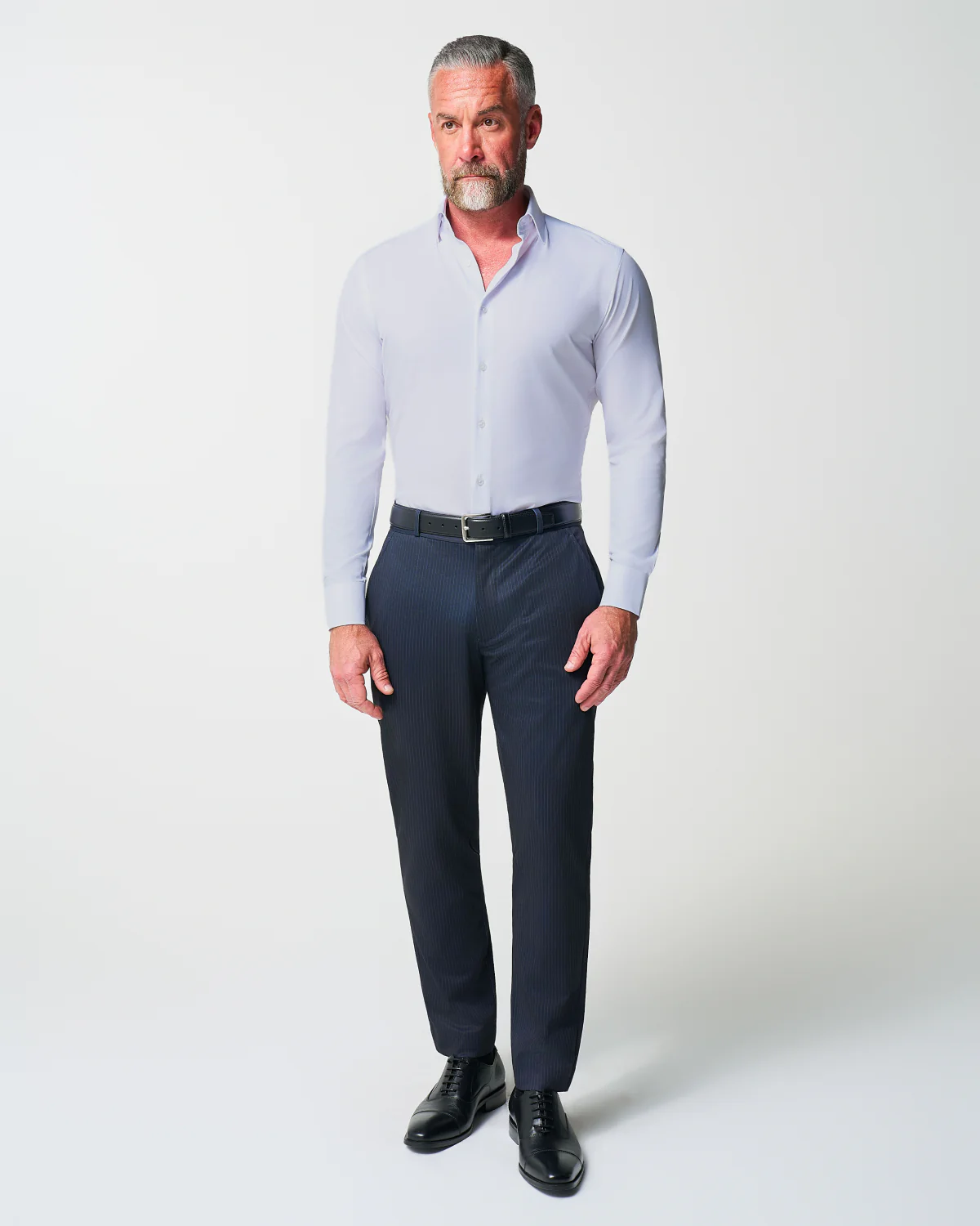 Athletic Fit Stretch Suit - Knit Blue Chalk Stripe - Image 6