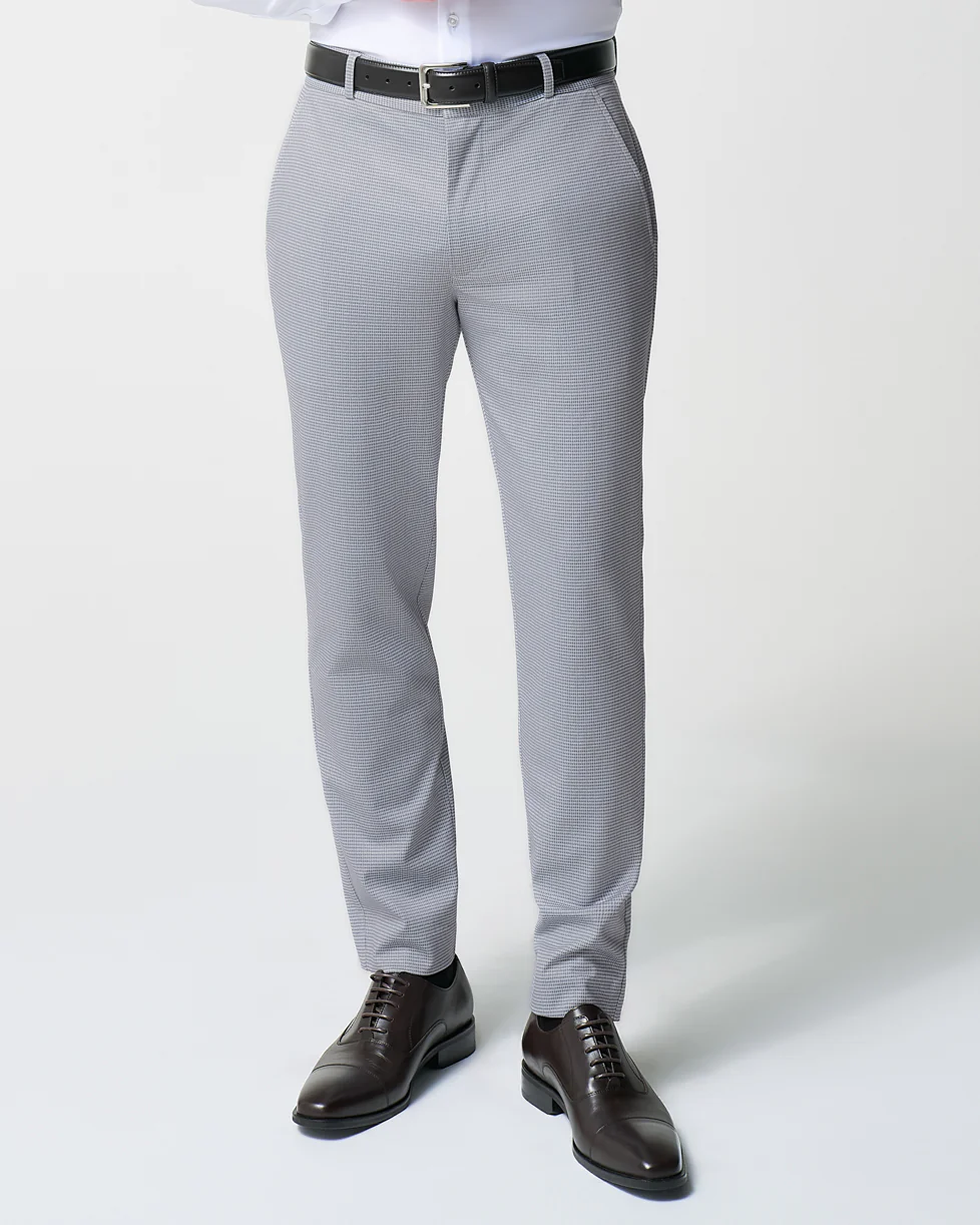 Athletic Fit Stretch Suit - Grey Houndstooth Microcheck - Image 6