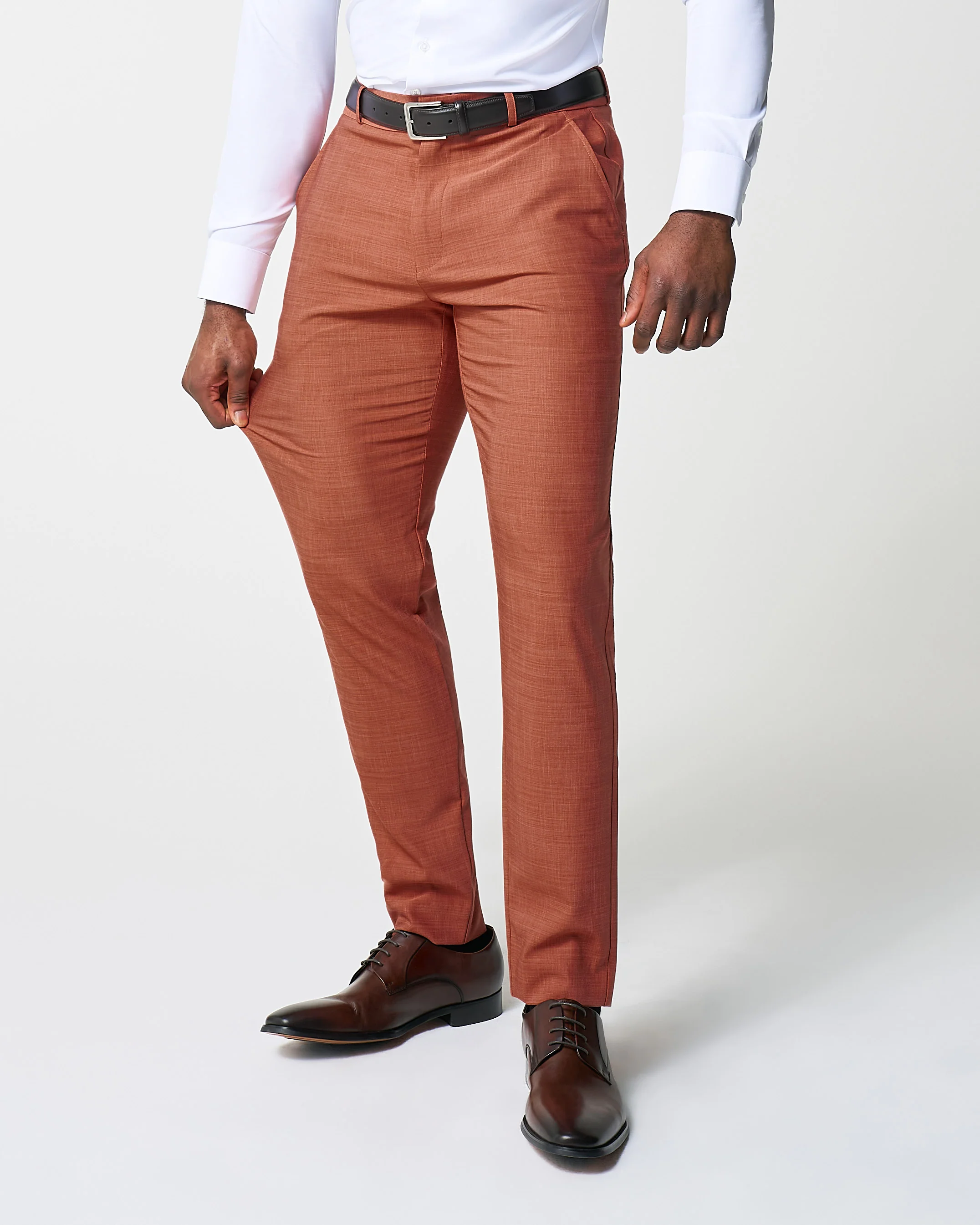 Athletic Fit Stretch Suit - Heathered Burnt Orange - Image 6